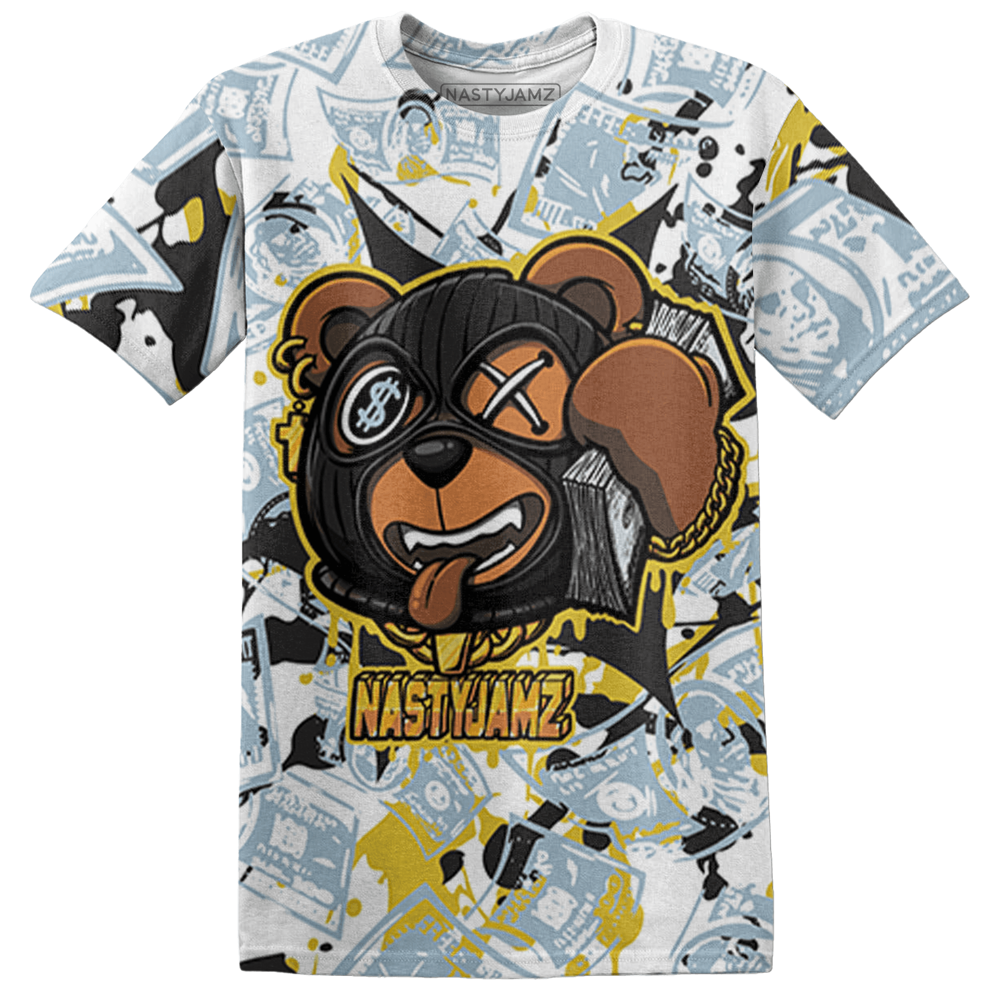 Blue Grey 13s T Shirt Match Money Motive BER 3D All-Over Print - NastyJamz