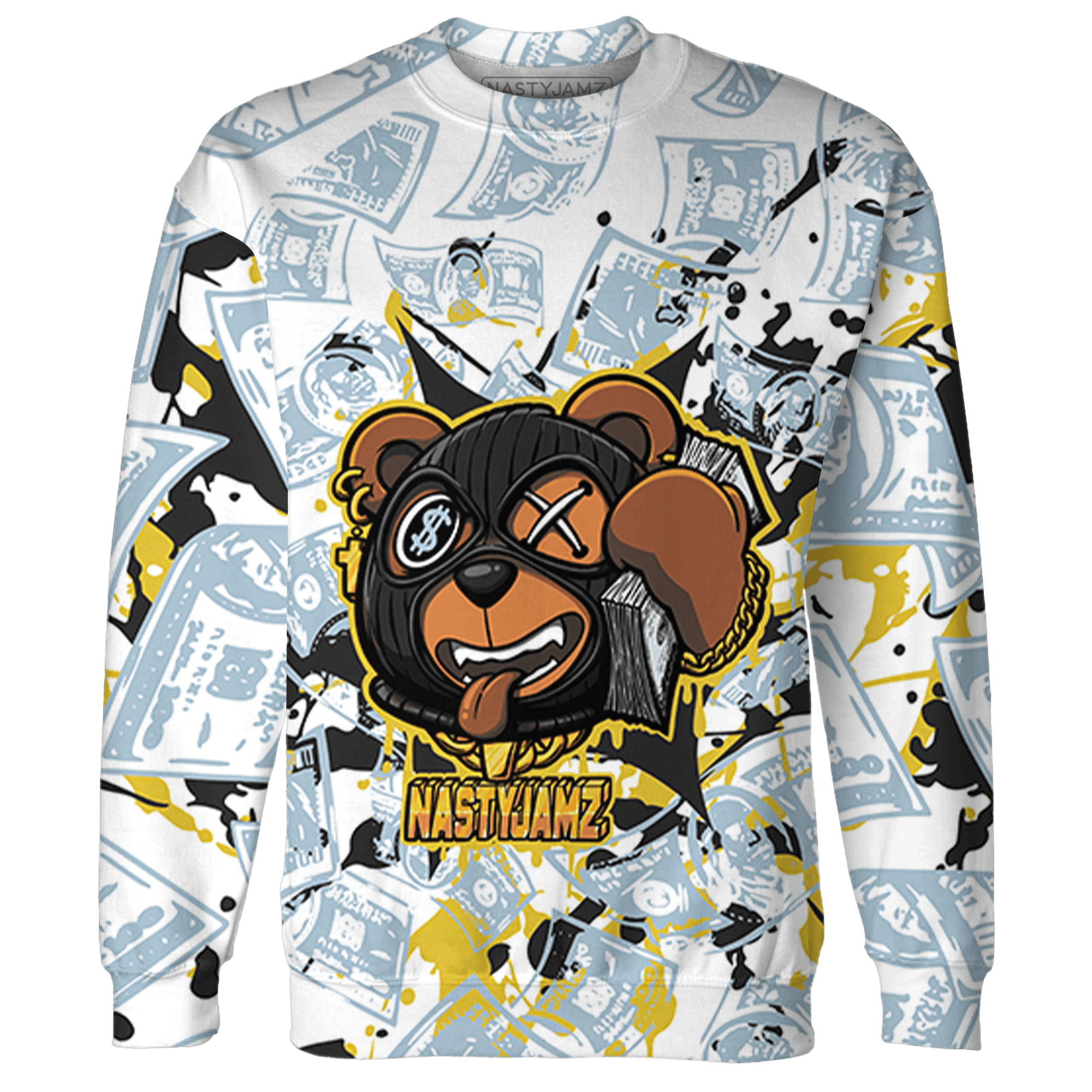 Blue Grey 13s Sweatshirt Match Money Motive BER 3D All-Over Print - NastyJamz