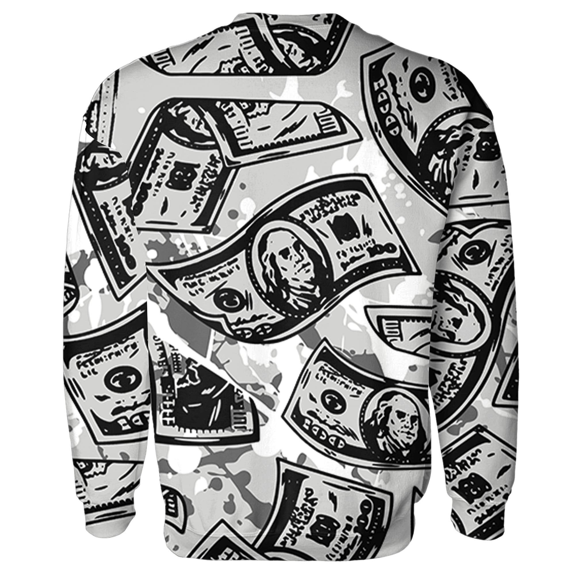 Retro High OG Black White 1s Sweatshirt Match Money Motive BER 3D All-Over Print - NastyJamz
