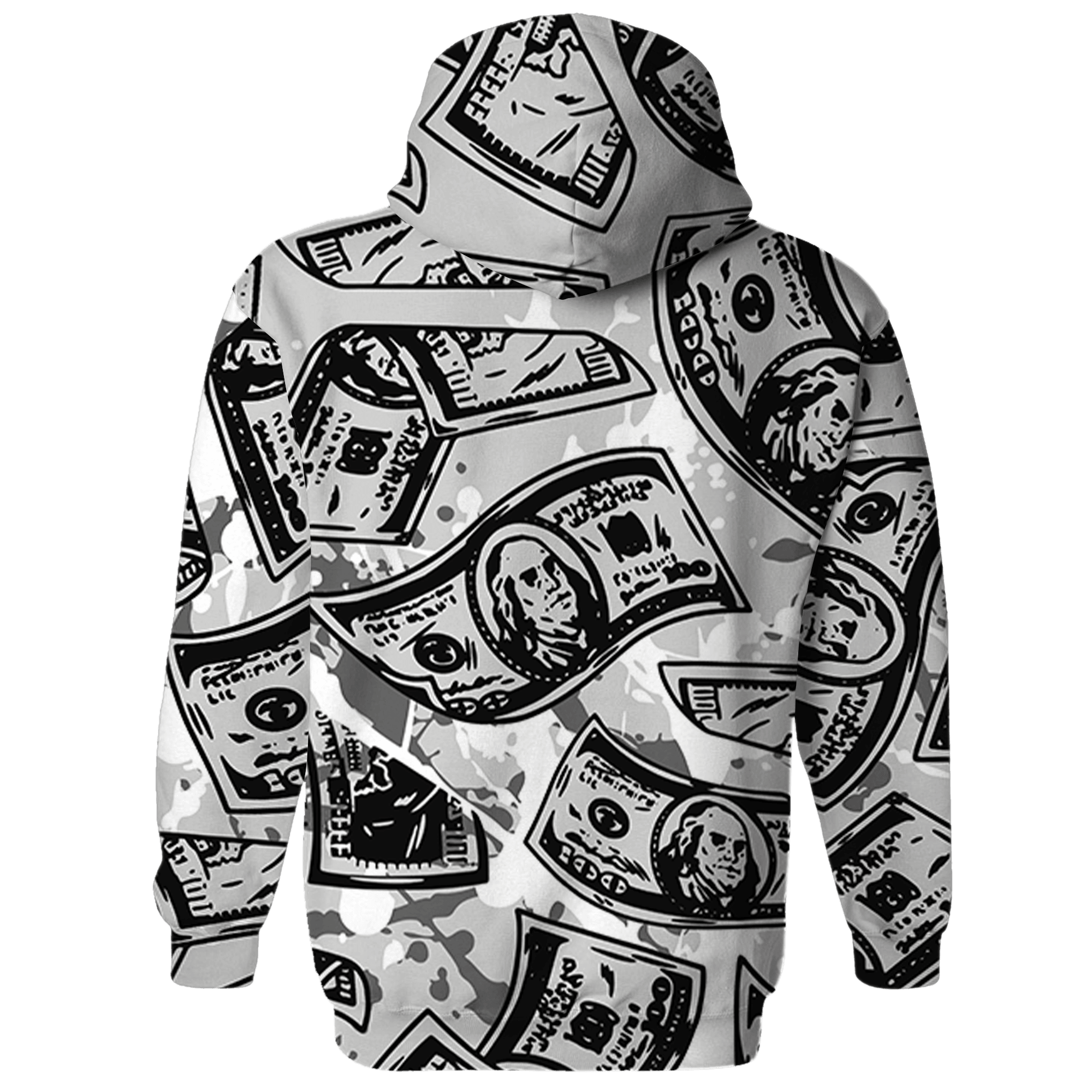 Retro High OG Black White 1s Hoodie Match Money Motive BER 3D All-Over Print - NastyJamz