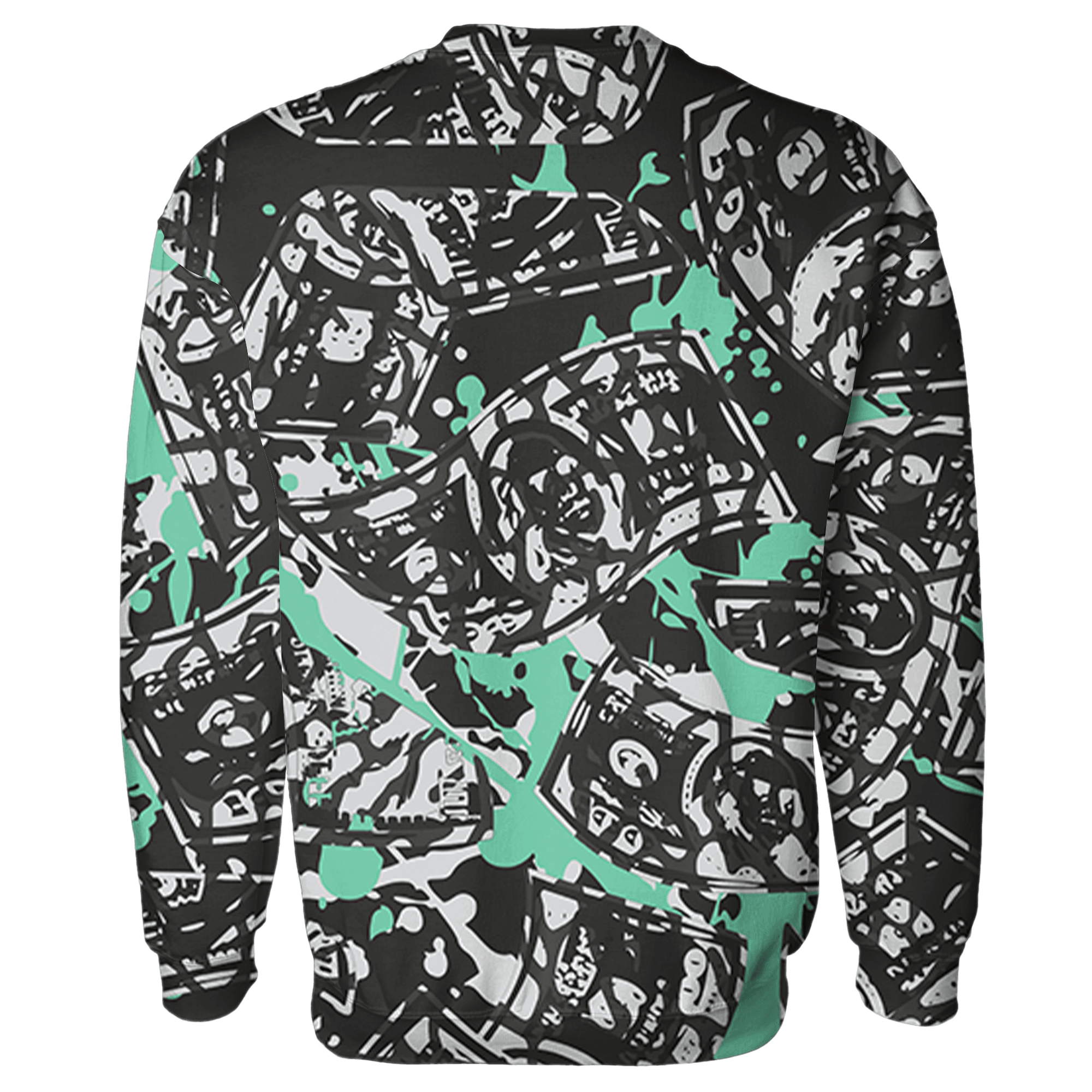 Green Glow 3s Sweatshirt Match Money Motive BER 3D All-Over Print - NastyJamz