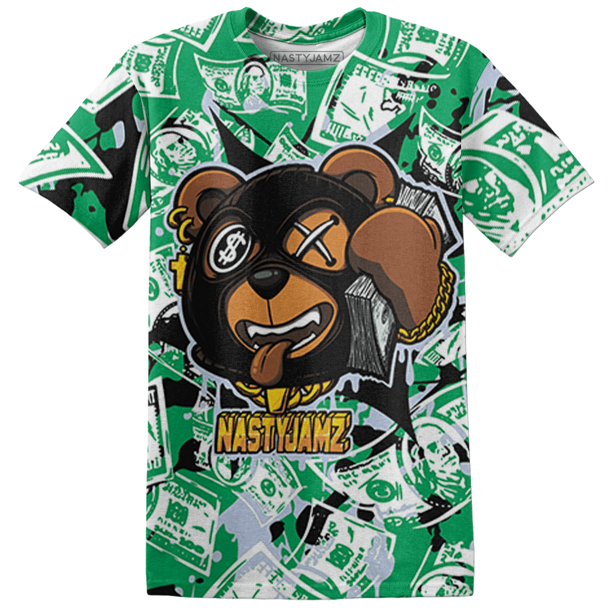 Lucky Green 5s T Shirt Match Money Motive BER 3D All-Over Print - NastyJamz