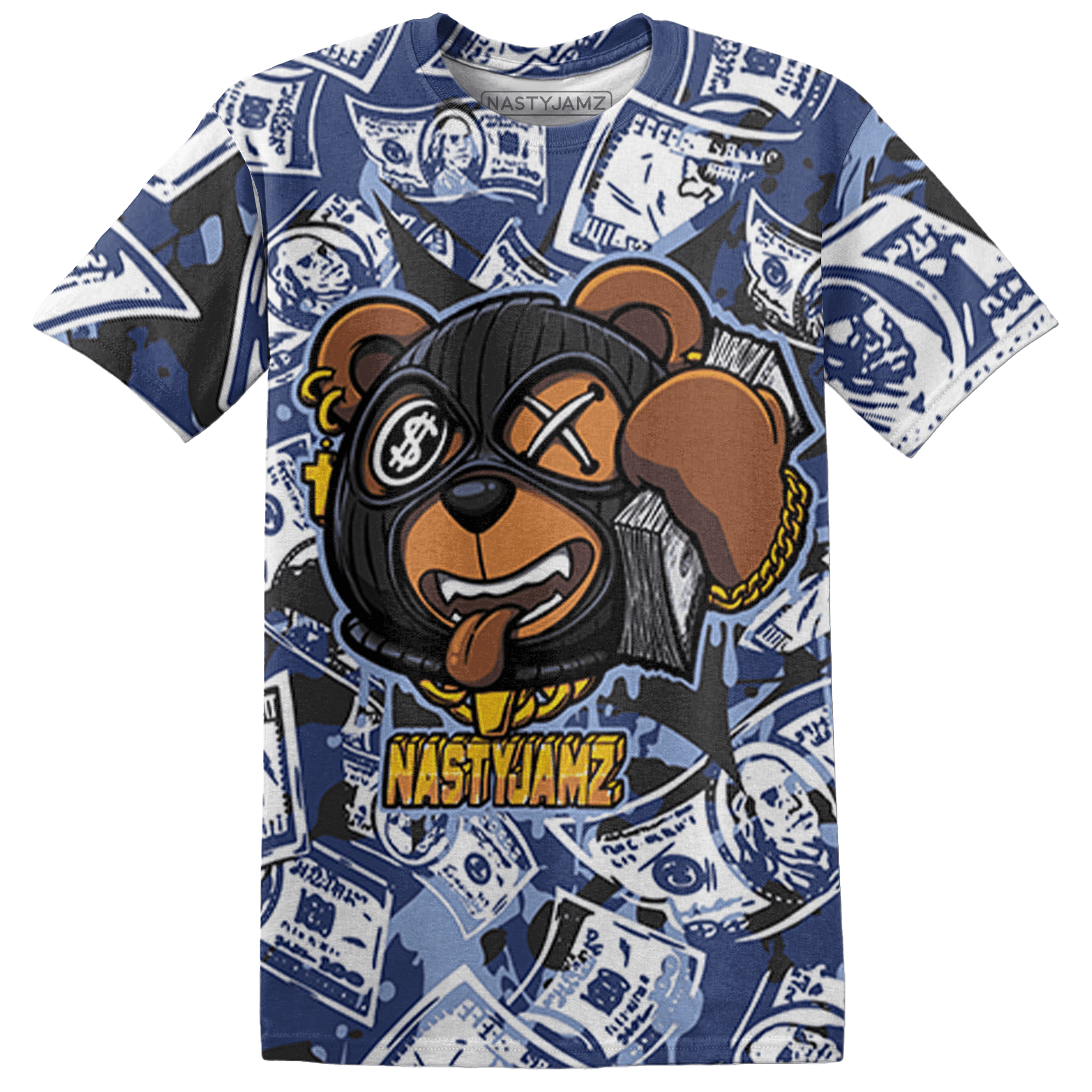 Midnight Navy 5s T Shirt Match Money Motive BER 3D All-Over Print - NastyJamz