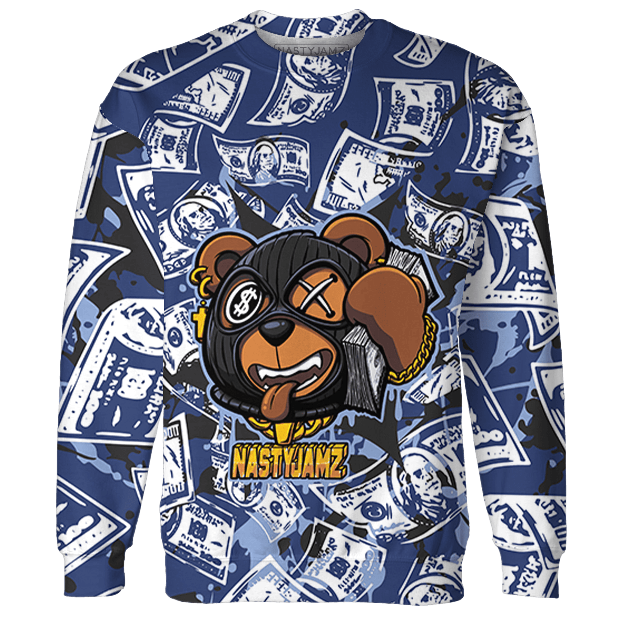 Midnight Navy 5s Sweatshirt Match Money Motive BER 3D All-Over Print - NastyJamz