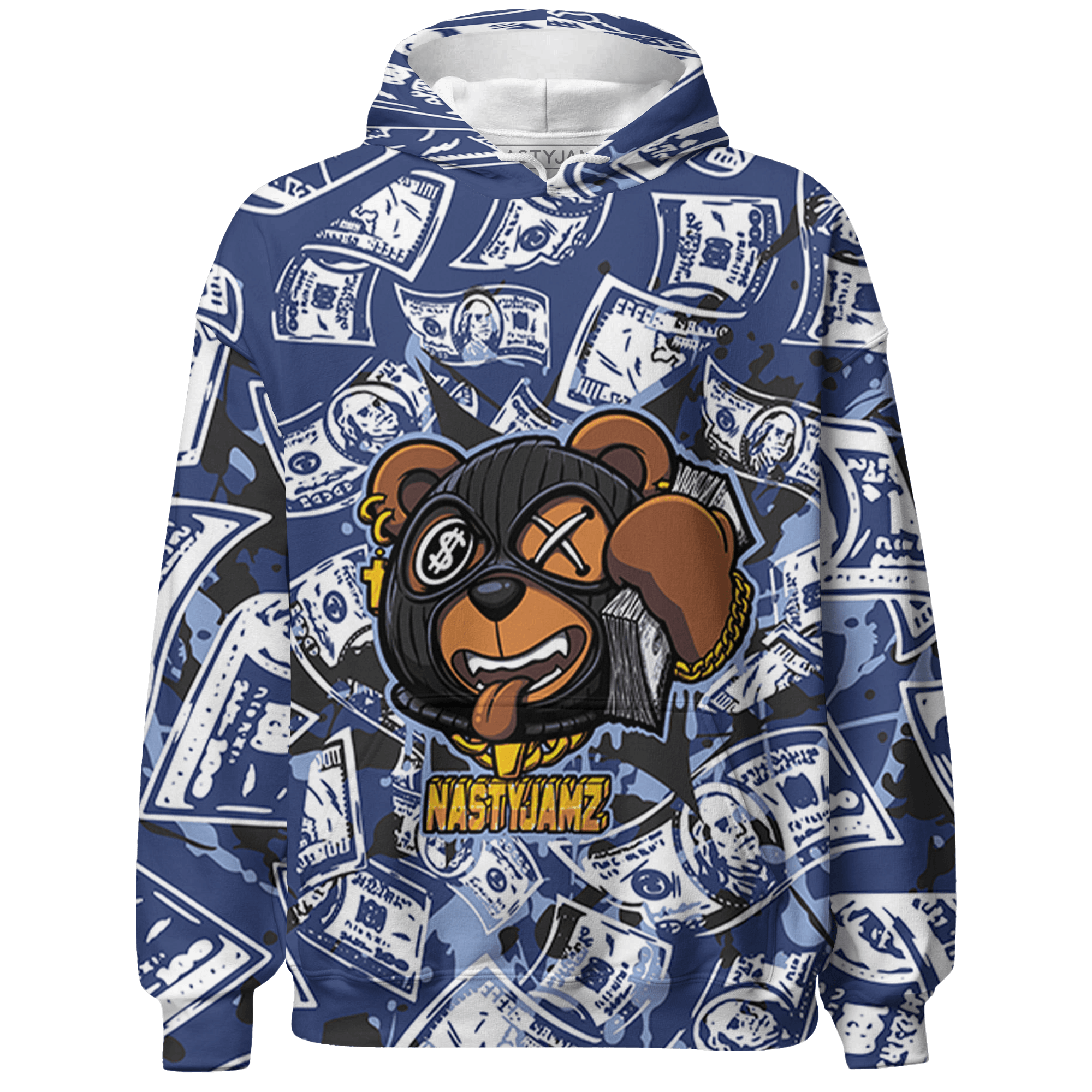 Midnight Navy 5s Hoodie Match Money Motive BER 3D All-Over Print - NastyJamz