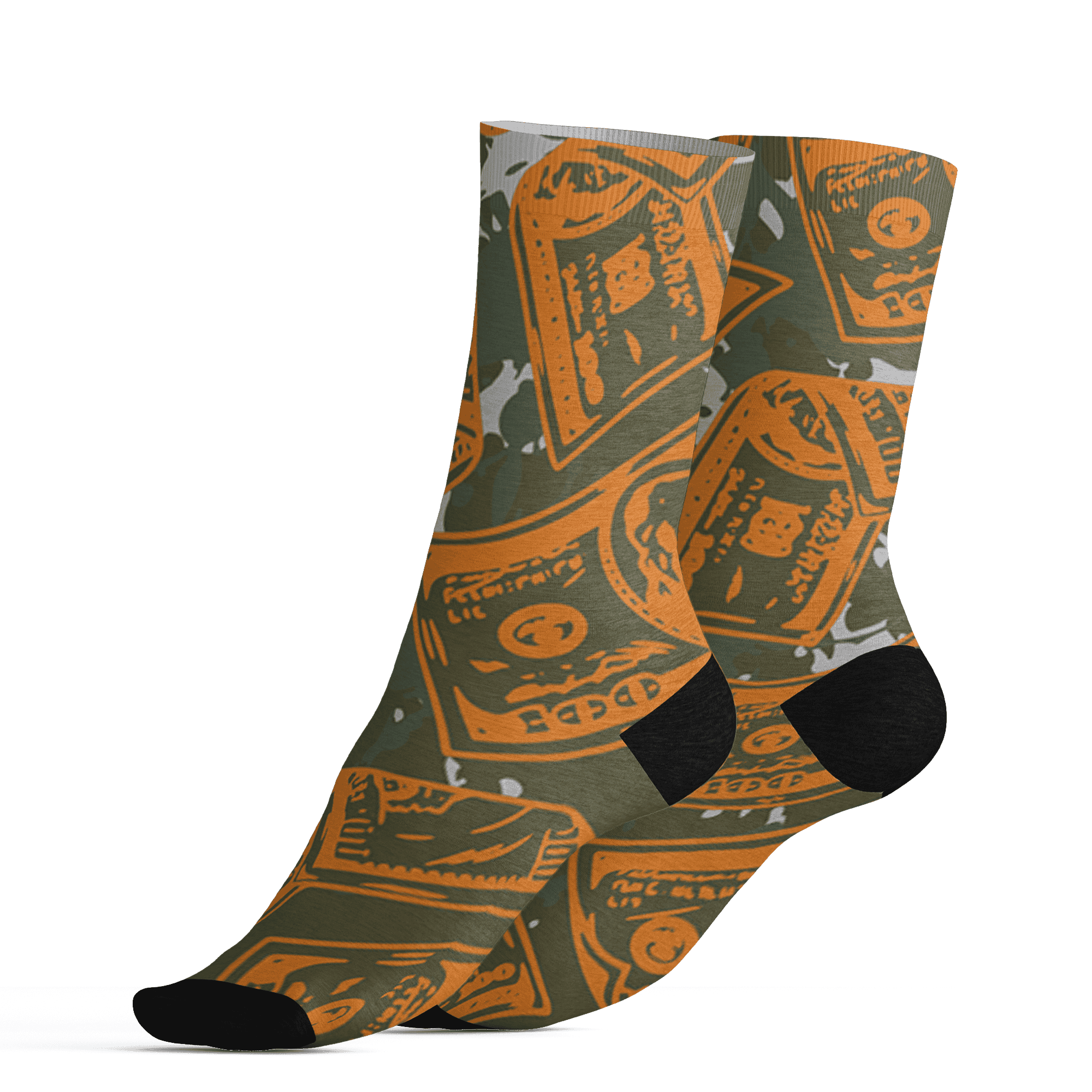 Olive 5s Socks Match Money Motive BER 3D All-Over Print - NastyJamz