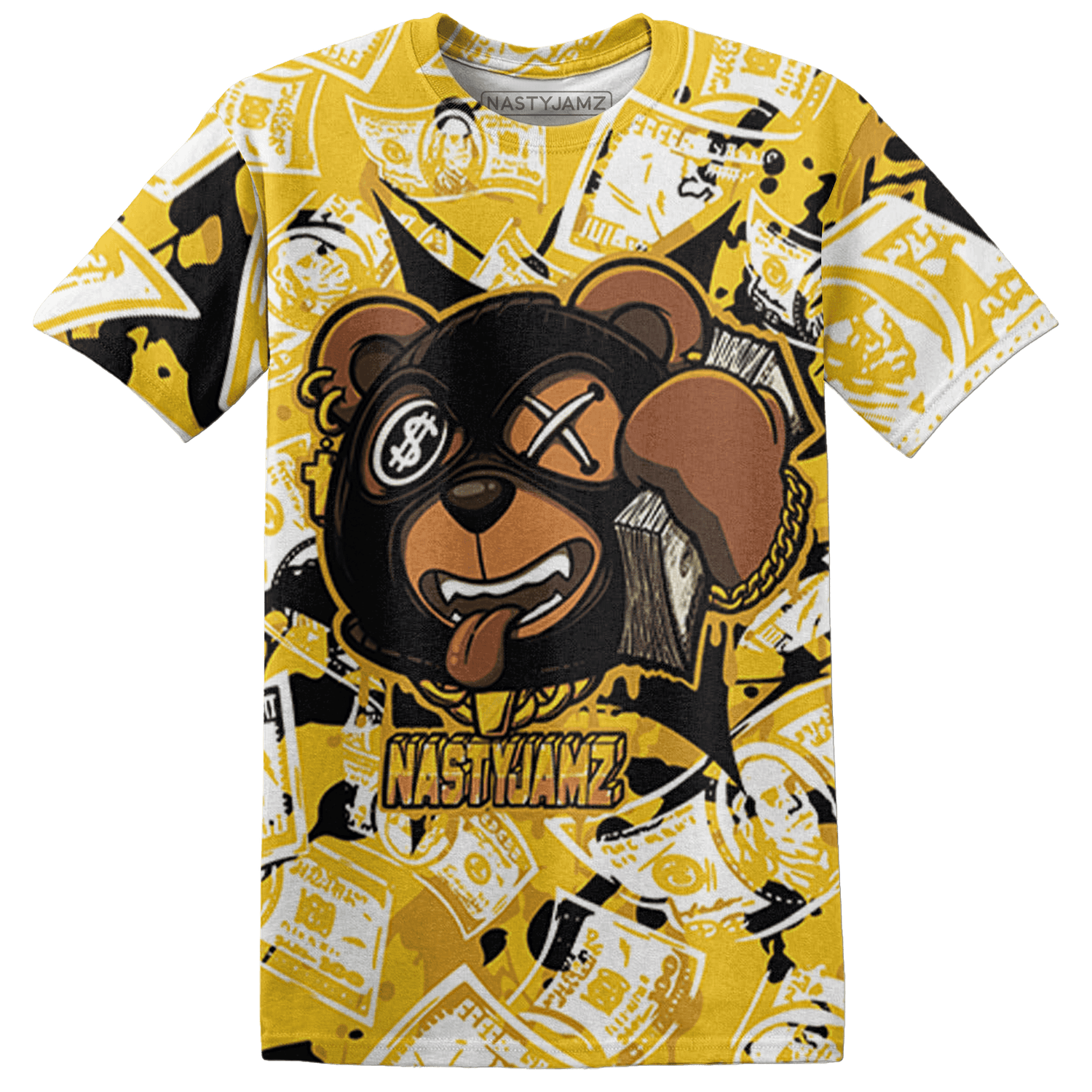 Yellow Ochre 6s T Shirt Match Money Motive BER 3D All-Over Print - NastyJamz