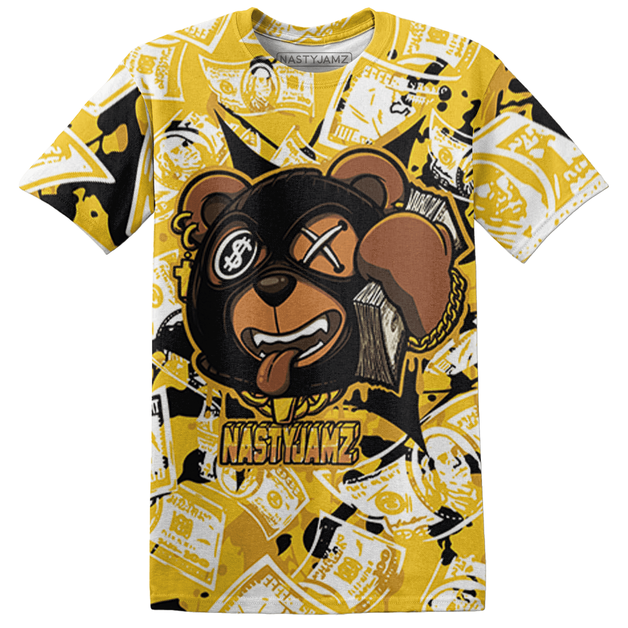 Yellow Ochre 6s T Shirt Match Money Motive BER 3D All-Over Print - NastyJamz