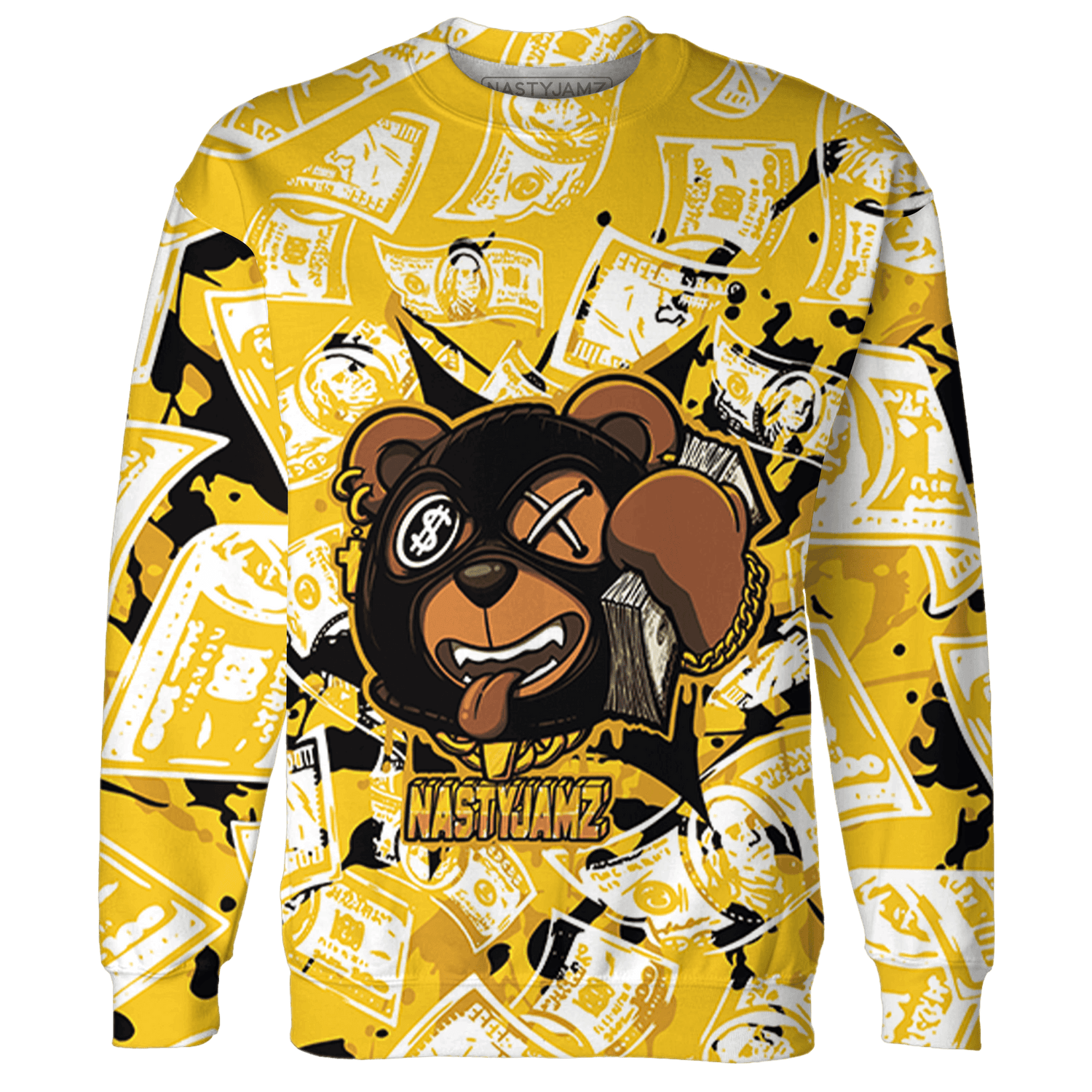 Yellow Ochre 6s Sweatshirt Match Money Motive BER 3D All-Over Print - NastyJamz