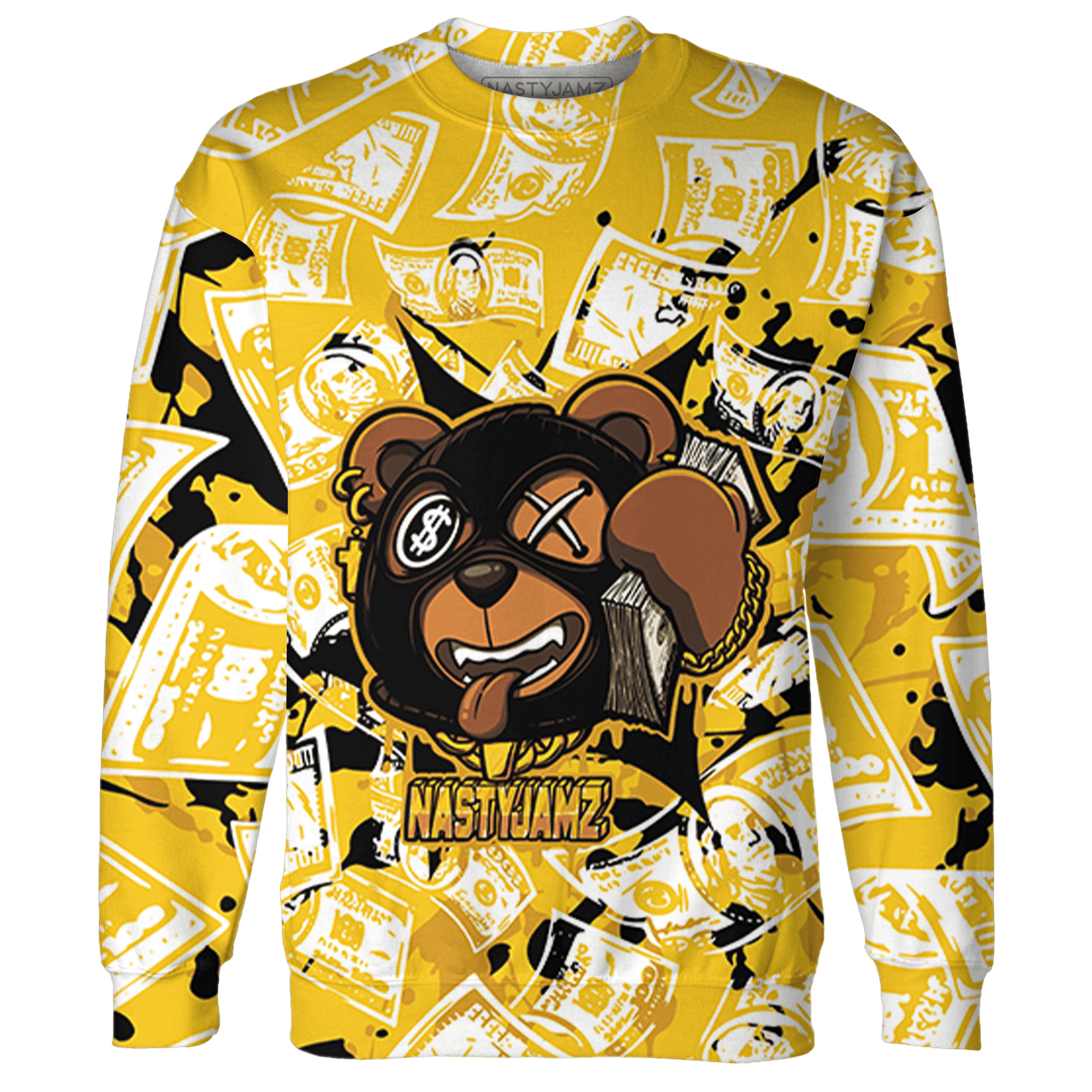 Yellow Ochre 6s Sweatshirt Match Money Motive BER 3D All-Over Print - NastyJamz