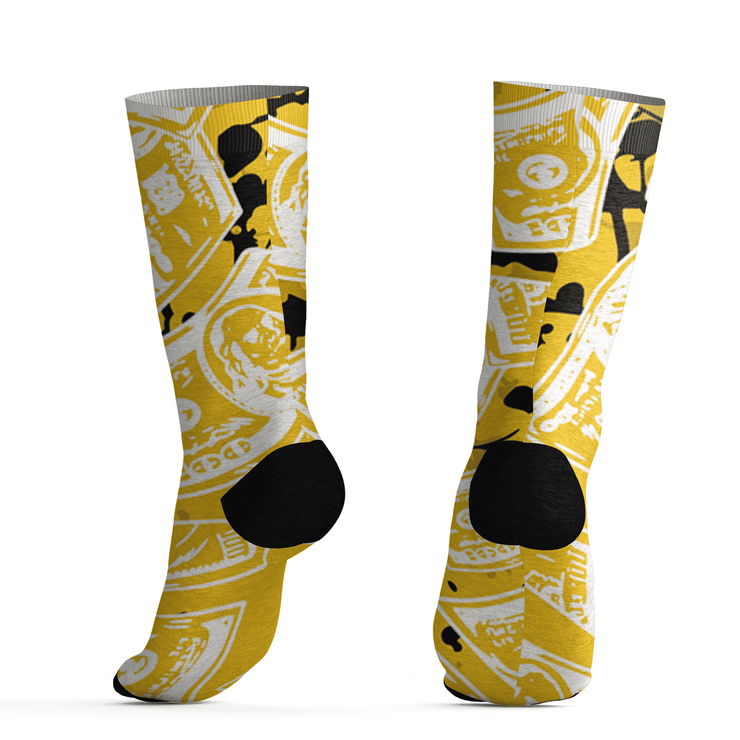 Yellow Ochre 6s Socks Match Money Motive BER 3D All-Over Print - NastyJamz