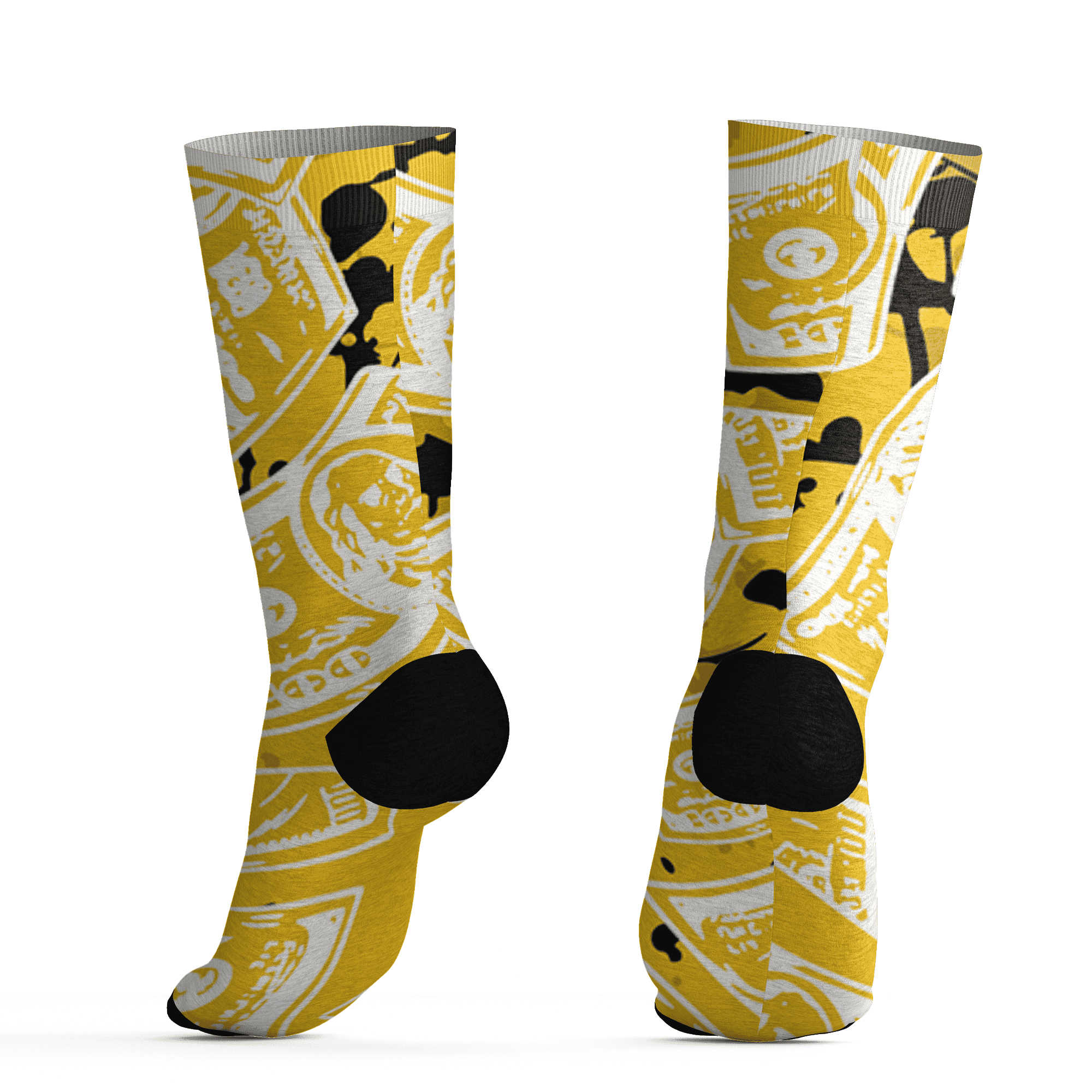 Yellow Ochre 6s Socks Match Money Motive BER 3D All-Over Print - NastyJamz