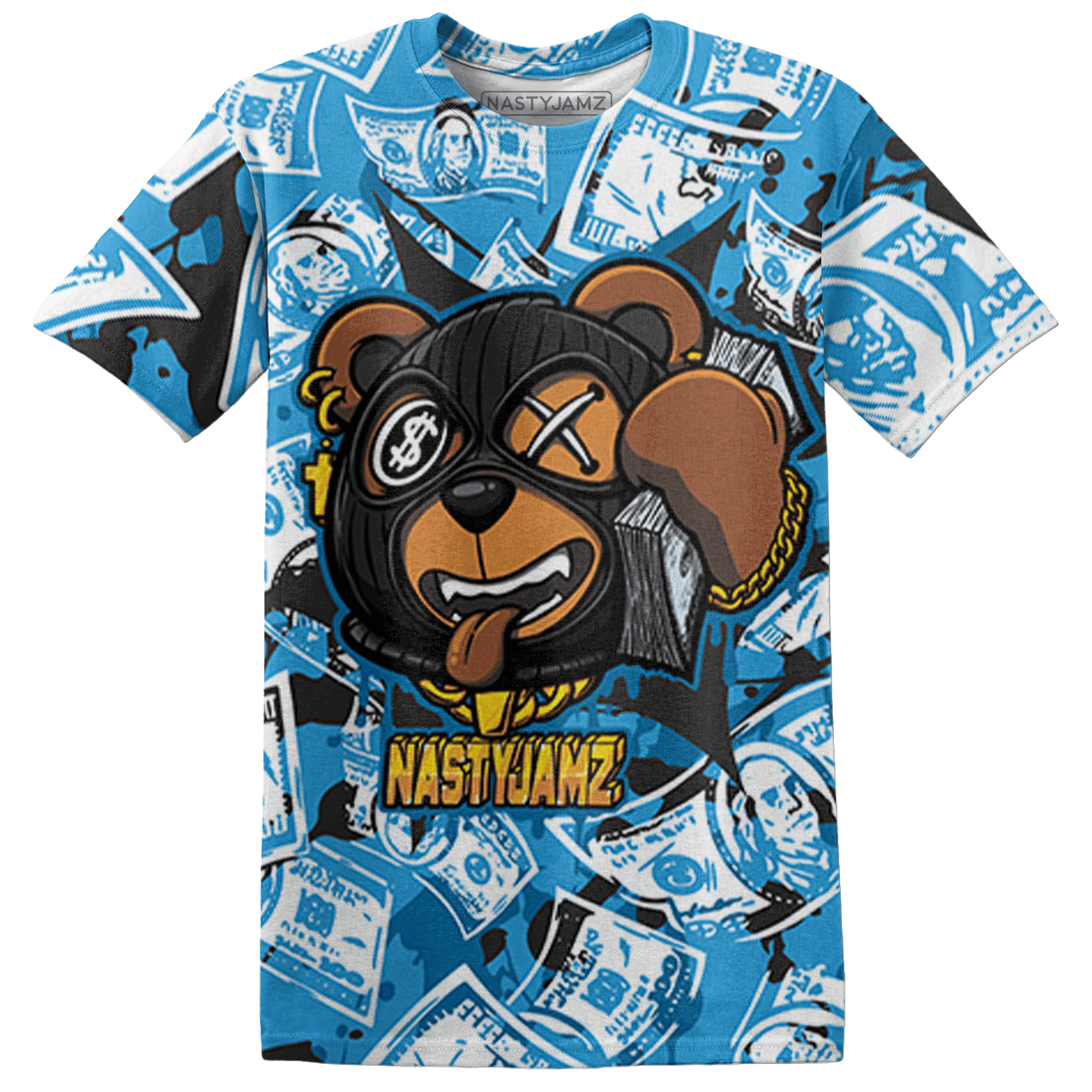 Powder Blue 9s T Shirt Match Money Motive BER 3D All-Over Print - NastyJamz