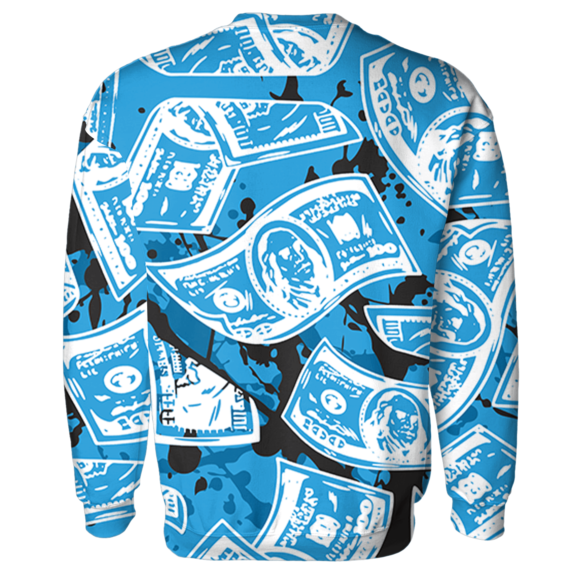 Powder Blue 9s Sweatshirt Match Money Motive BER 3D All-Over Print - NastyJamz