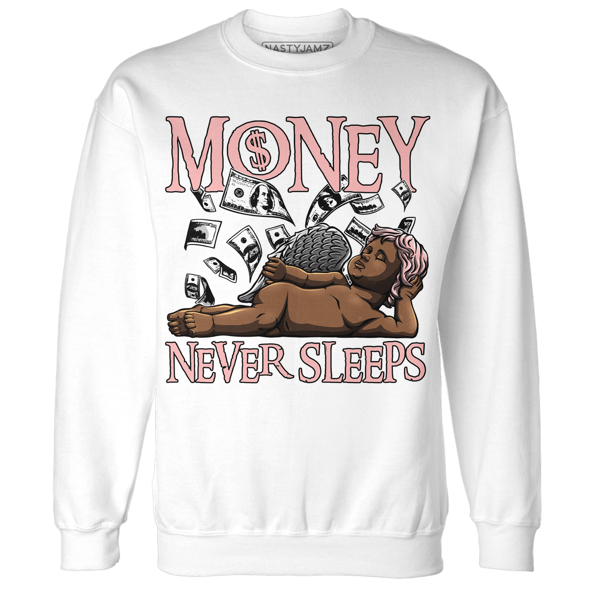 AJ 11 Low Legend Pink Sweatshirt Match Money Never Sleeps - NastyJamz