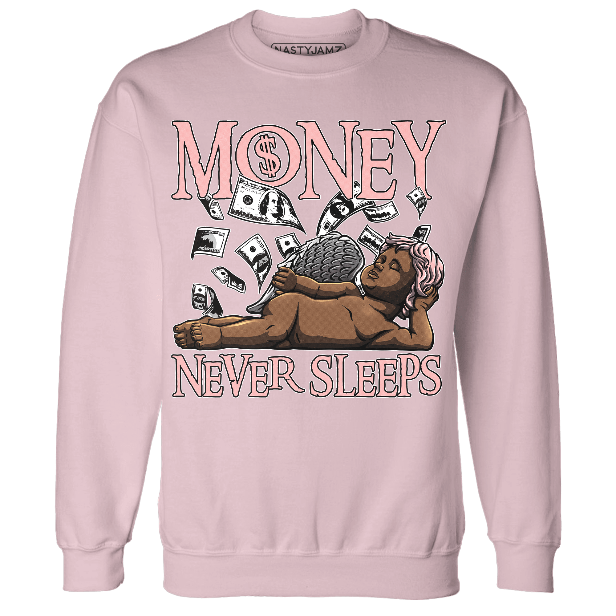 AJ 11 Low Legend Pink Sweatshirt Match Money Never Sleeps - NastyJamz