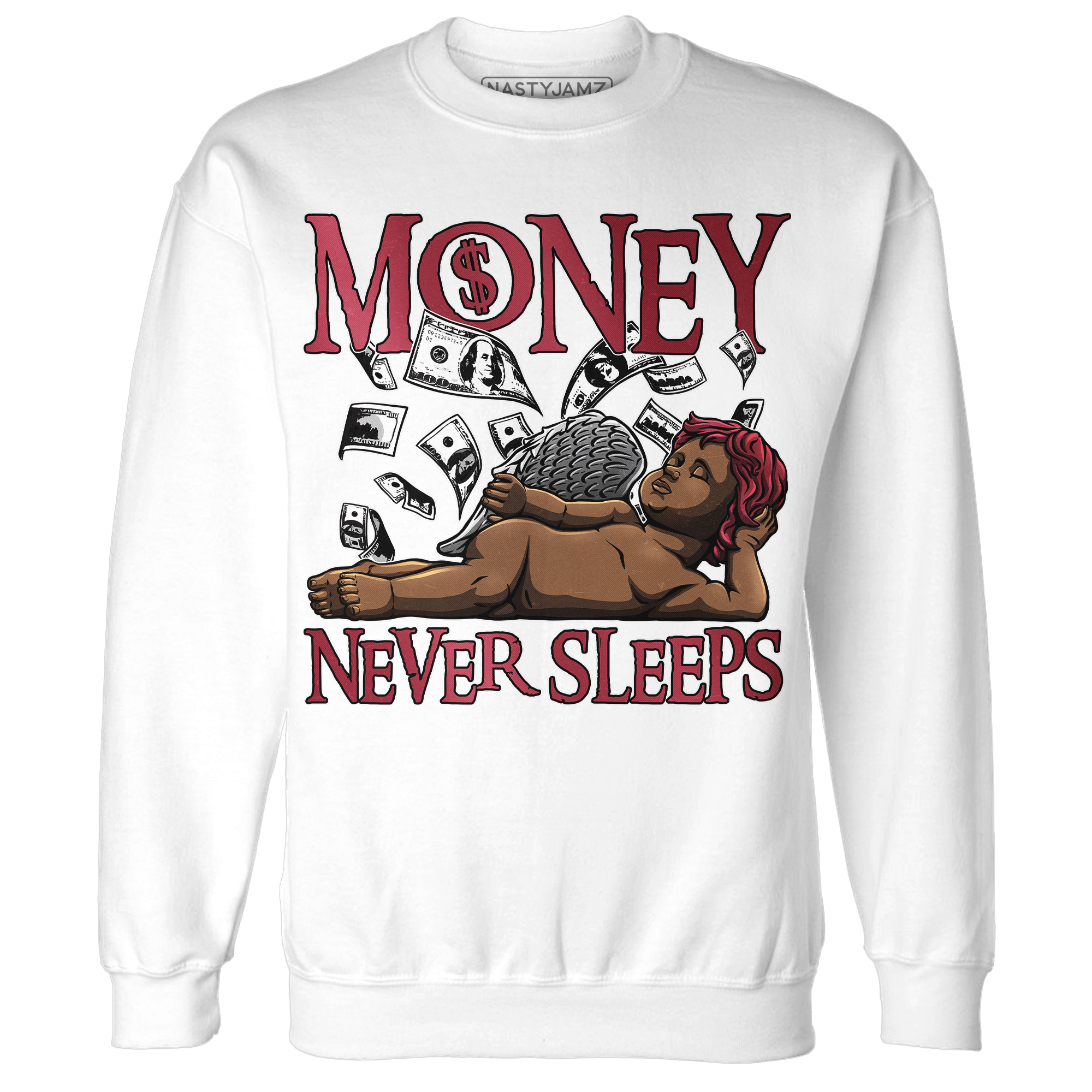 High 85 Metallic Burgundy 1s Sweatshirt Match Money Never Sleeps - NastyJamz