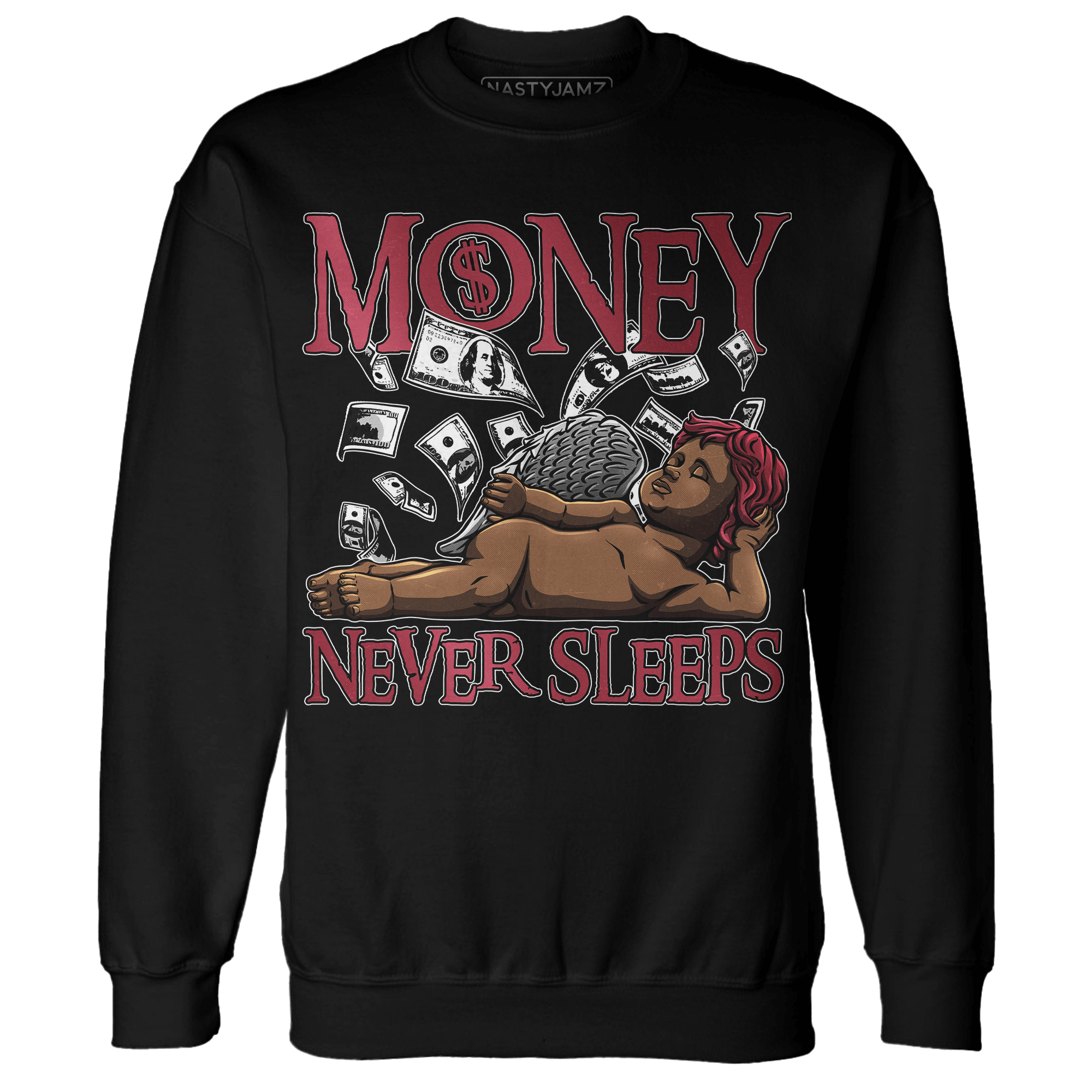 High 85 Metallic Burgundy 1s Sweatshirt Match Money Never Sleeps - NastyJamz