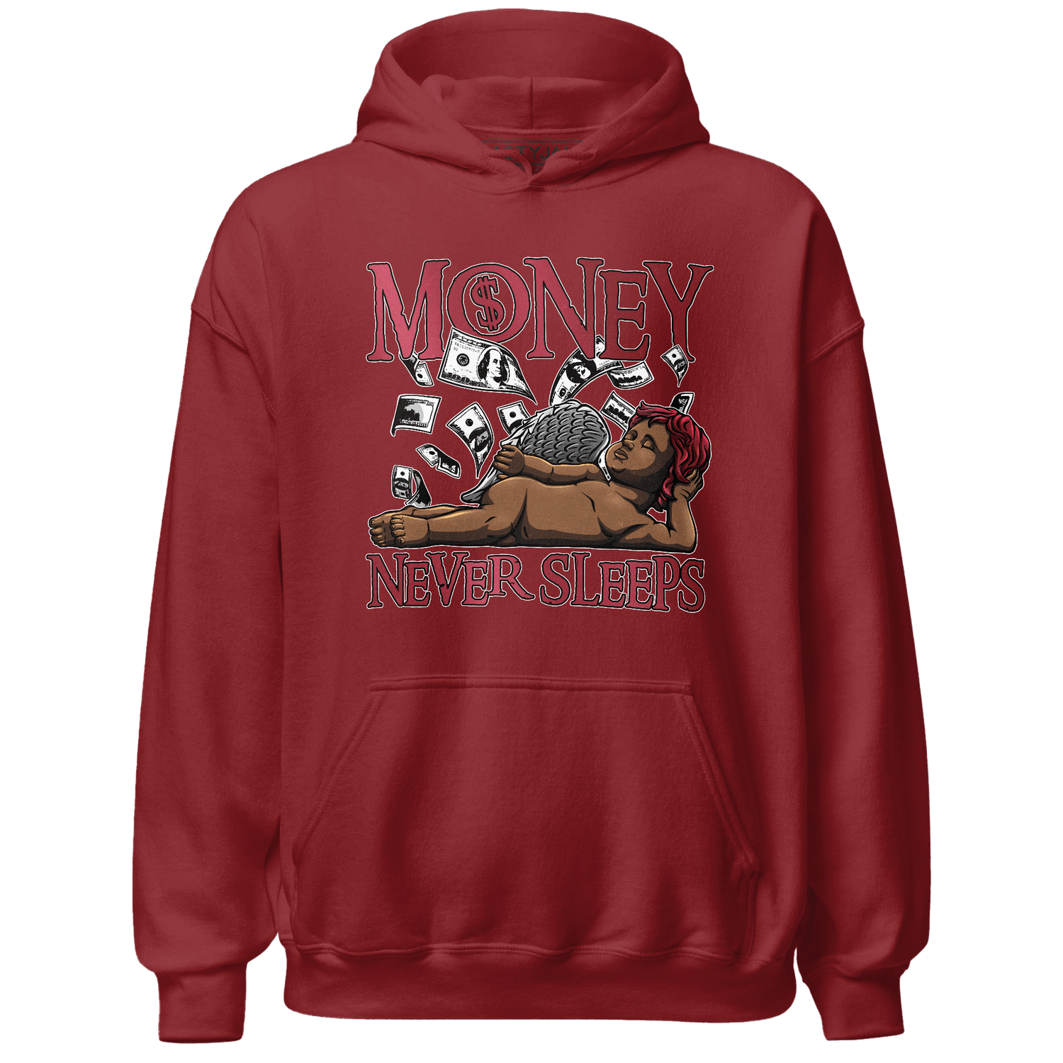 High 85 Metallic Burgundy 1s Hoodie Match Money Never Sleeps - NastyJamz