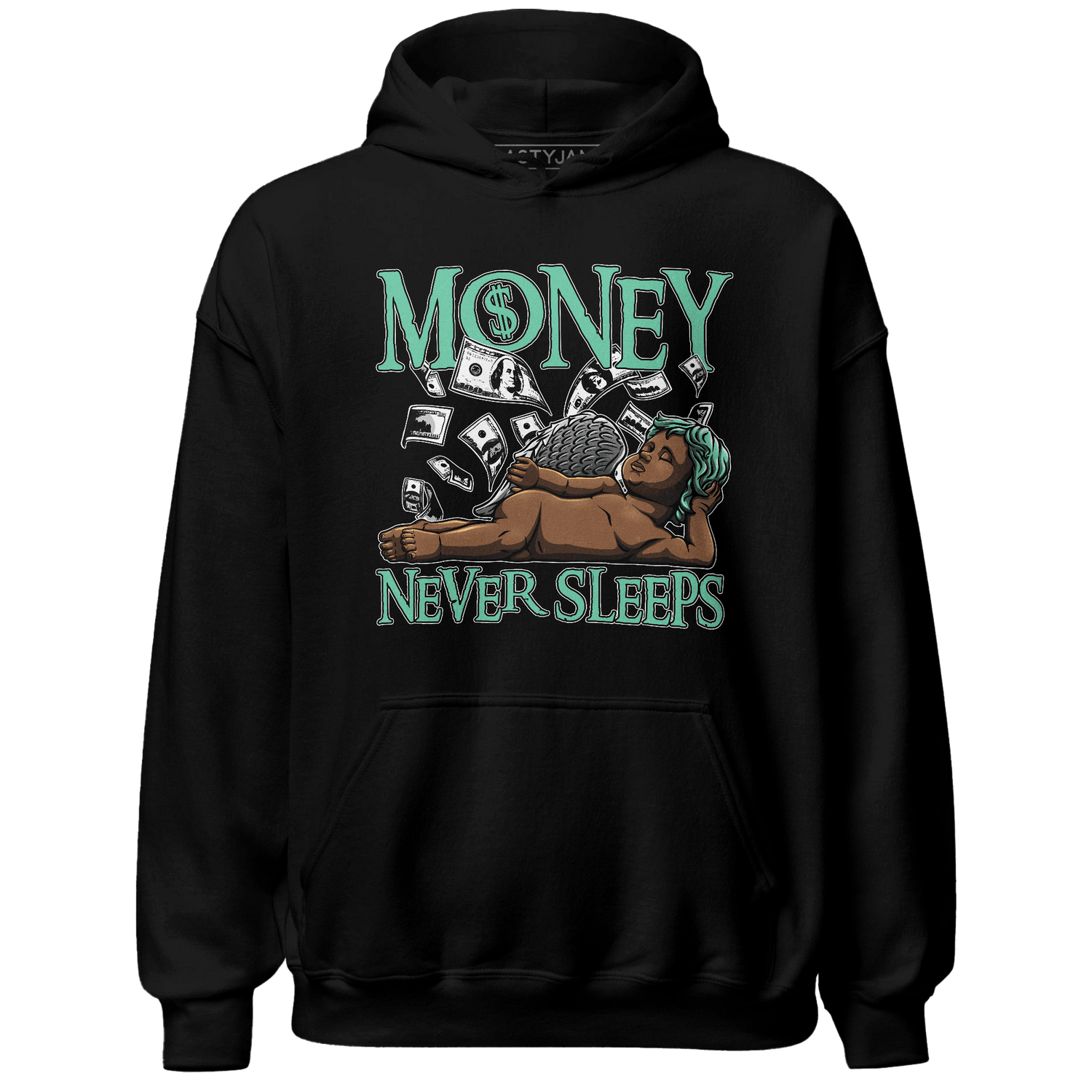 High OG Green Glow 1s Hoodie Match Money Never Sleeps - NastyJamz
