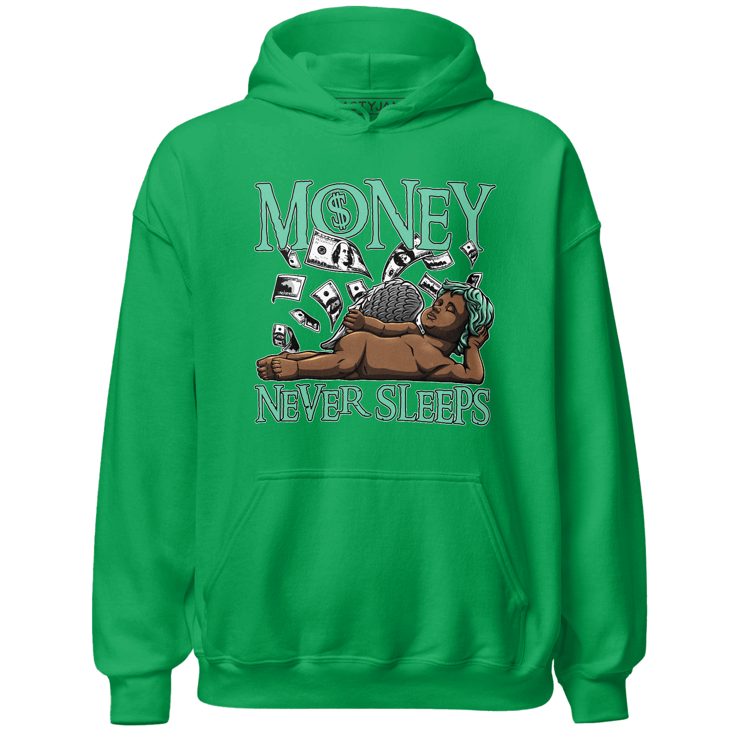 High OG Green Glow 1s Hoodie Match Money Never Sleeps - NastyJamz
