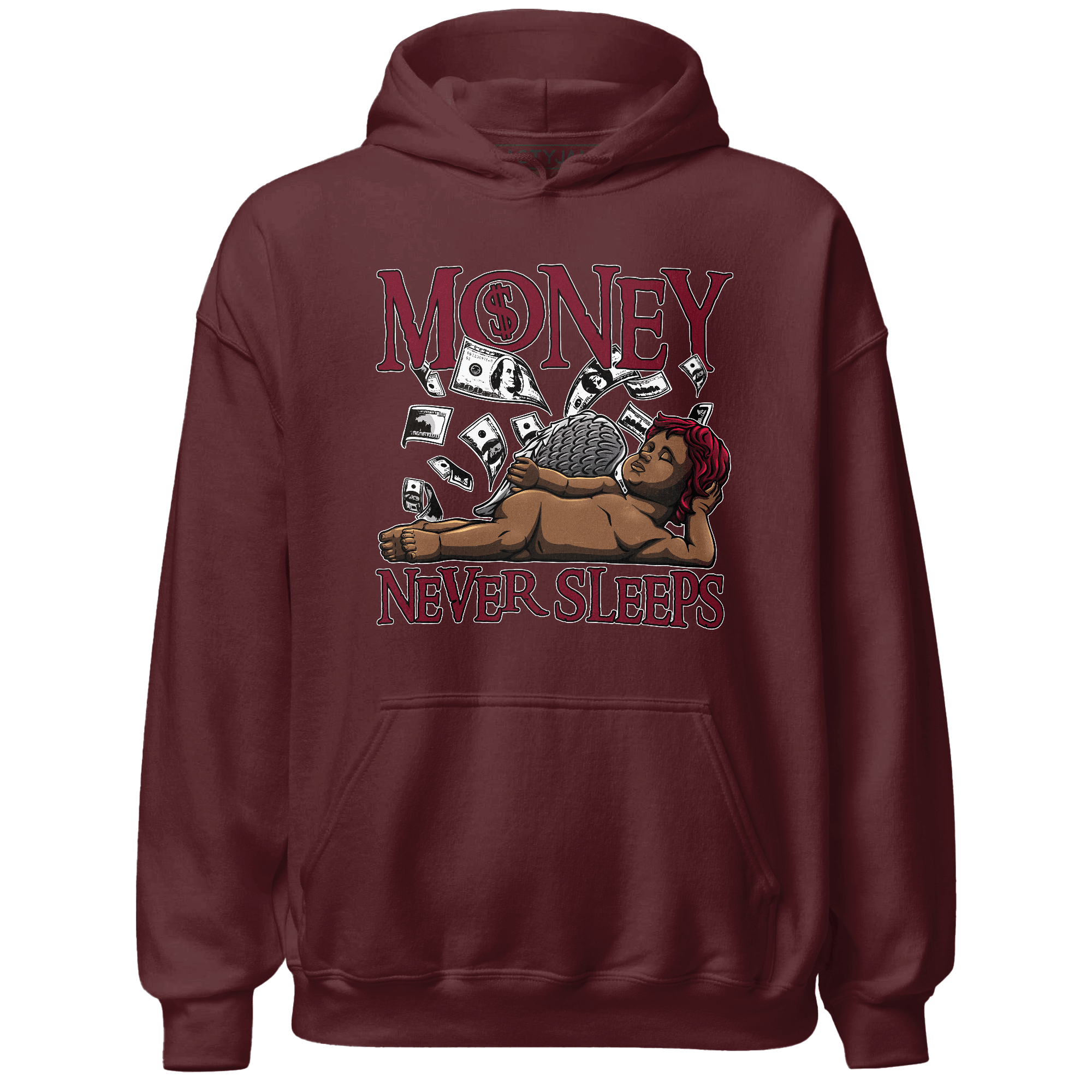 High White Team Red 1s Hoodie Match Money Never Sleeps - NastyJamz