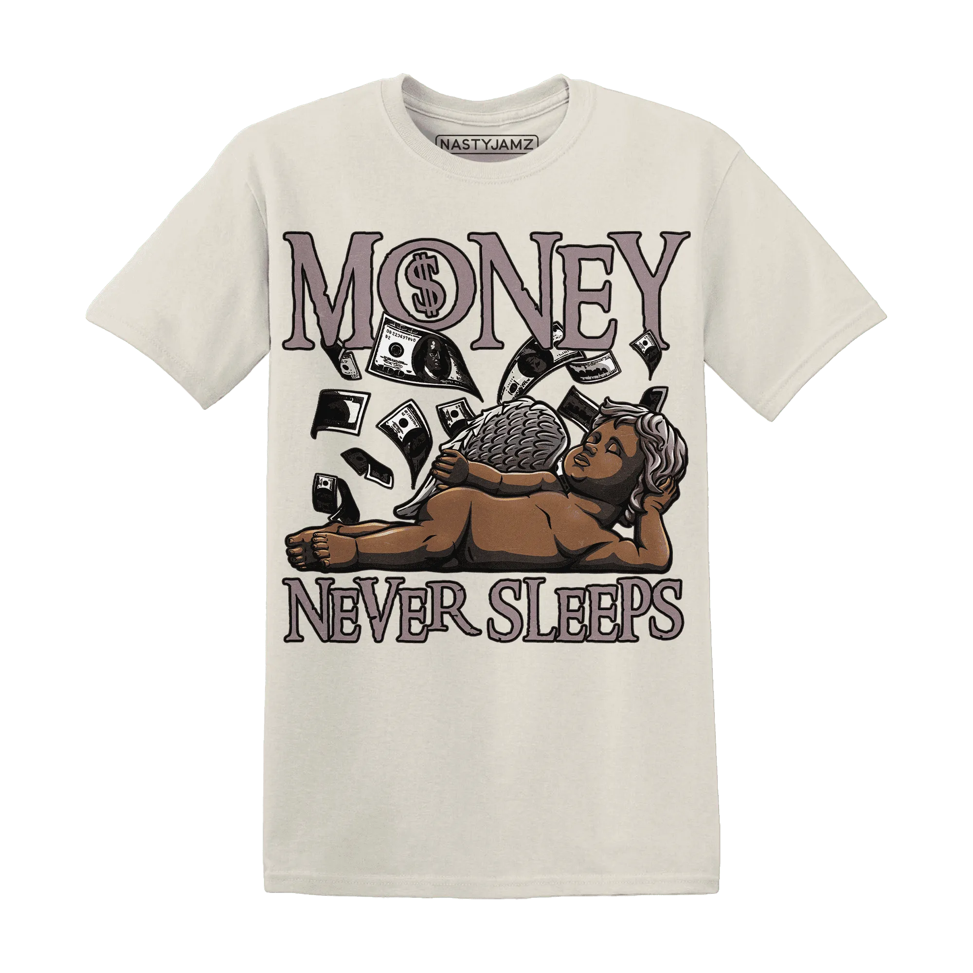 NastyJamz-Black-Violet-Ore-3s-T-Shirt-Match-Money-Never-Sleeps