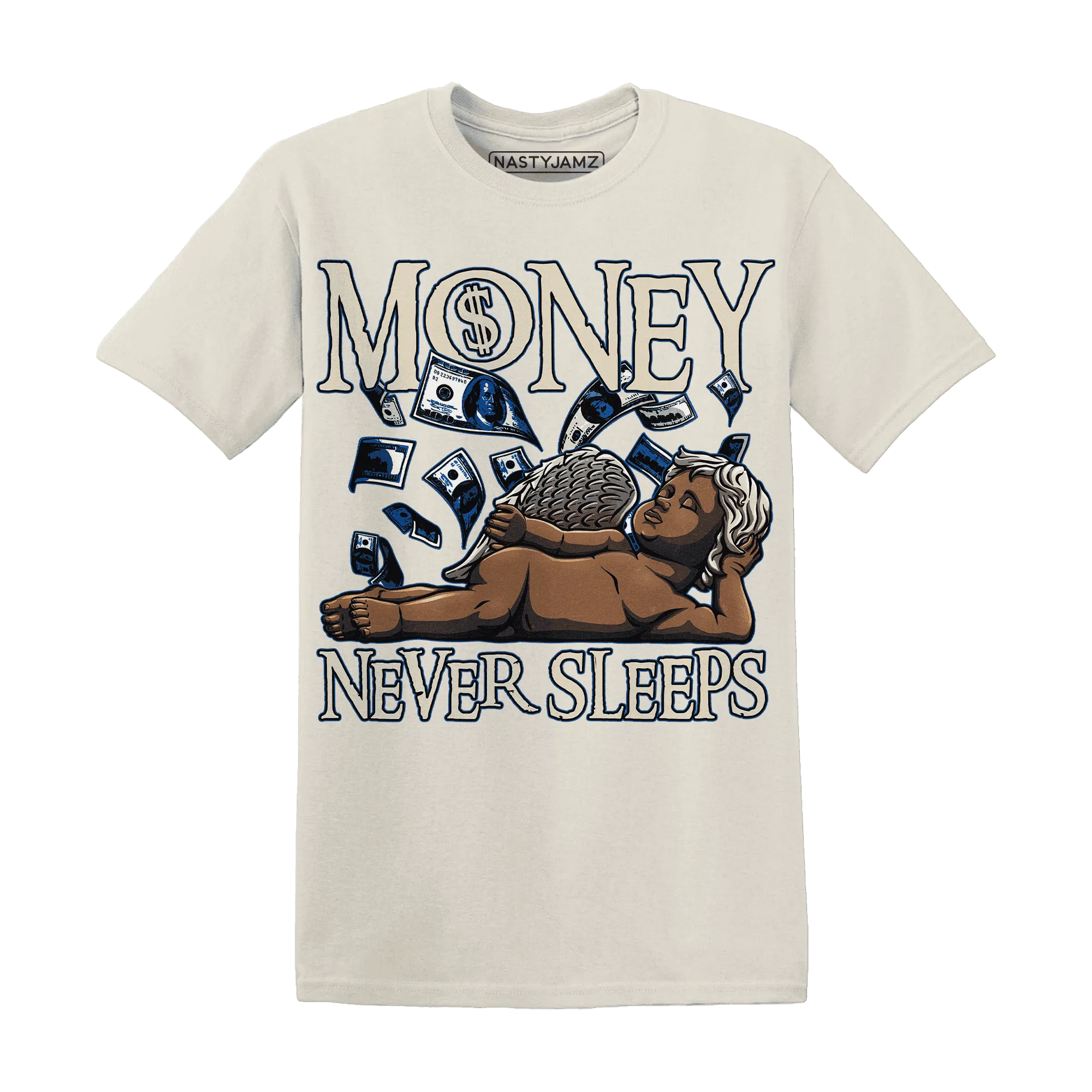 Quaiii-54-3s-T-Shirt-Match-Money-Never-Sleeps
