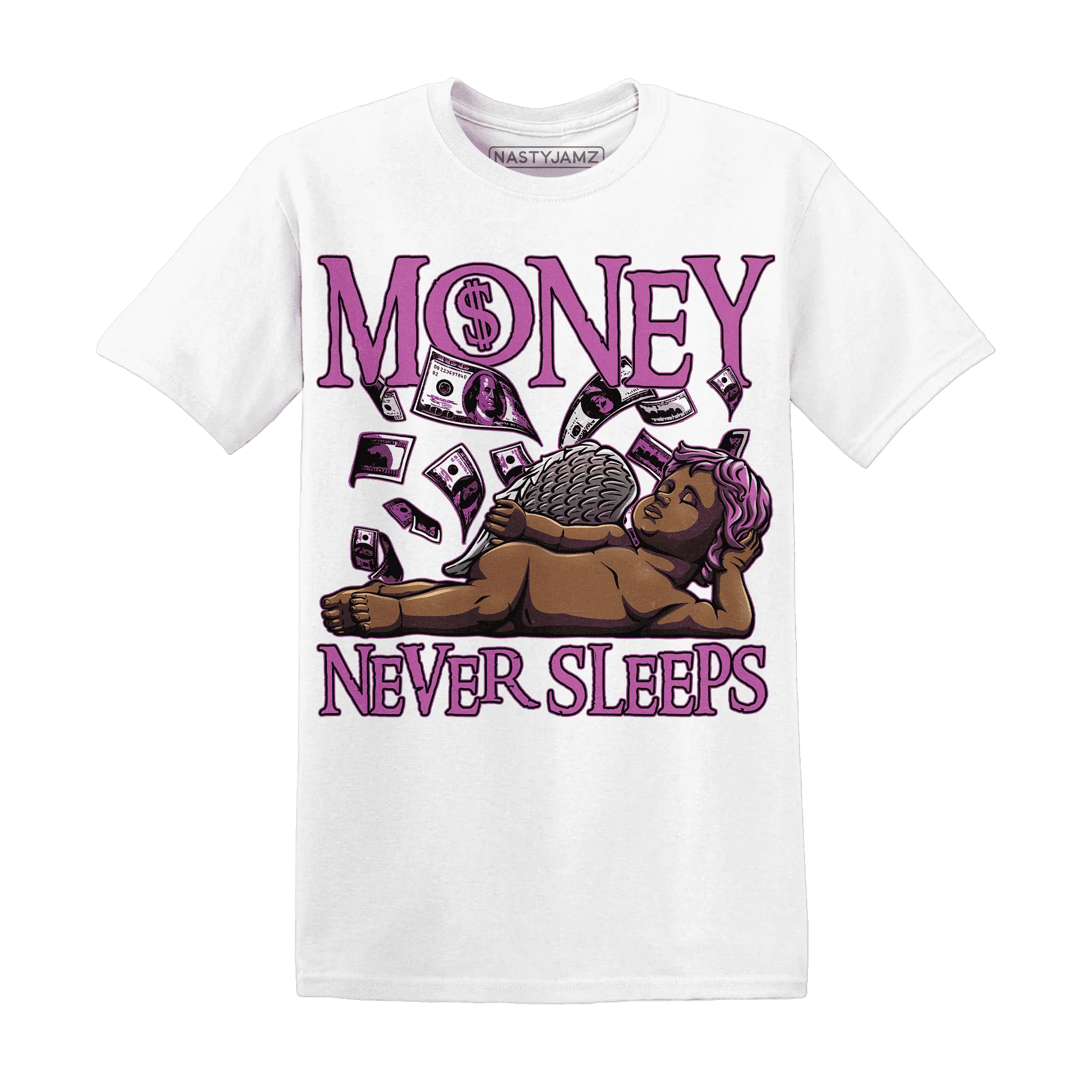 GS-Hyper-Violet-4s-T-Shirt-Match-Money-Never-Sleeps