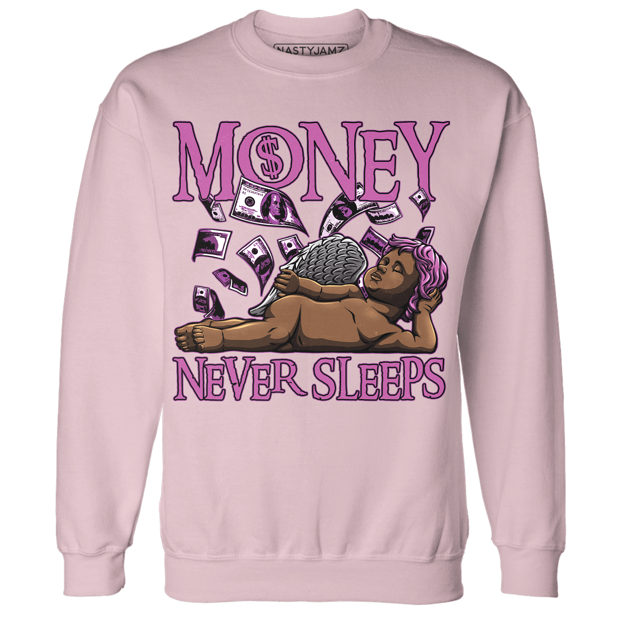 GS Hyper Violet 4s Sweatshirt Match Money Never Sleeps - NastyJamz
