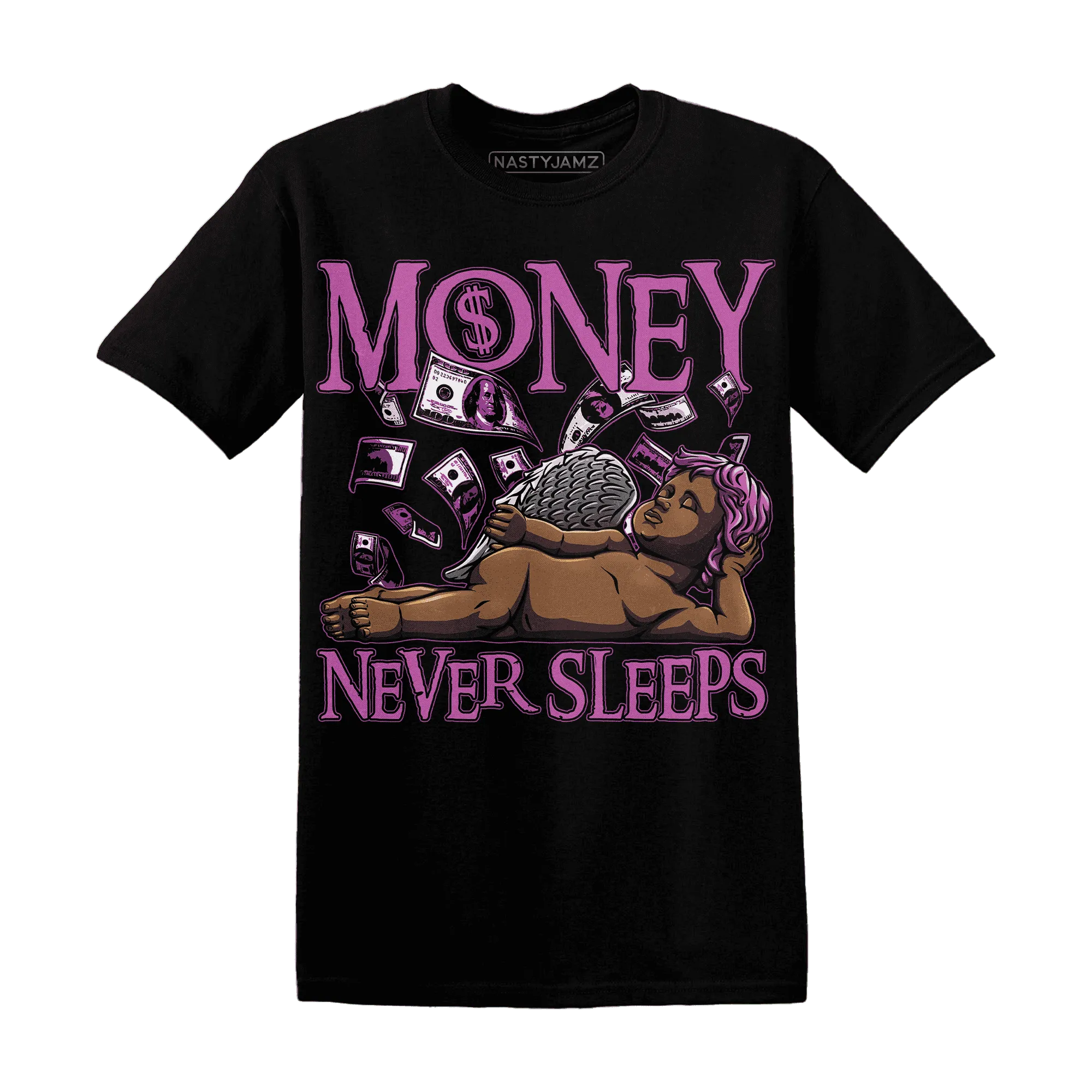 GS-Hyper-Violet-4s-T-Shirt-Match-Money-Never-Sleeps