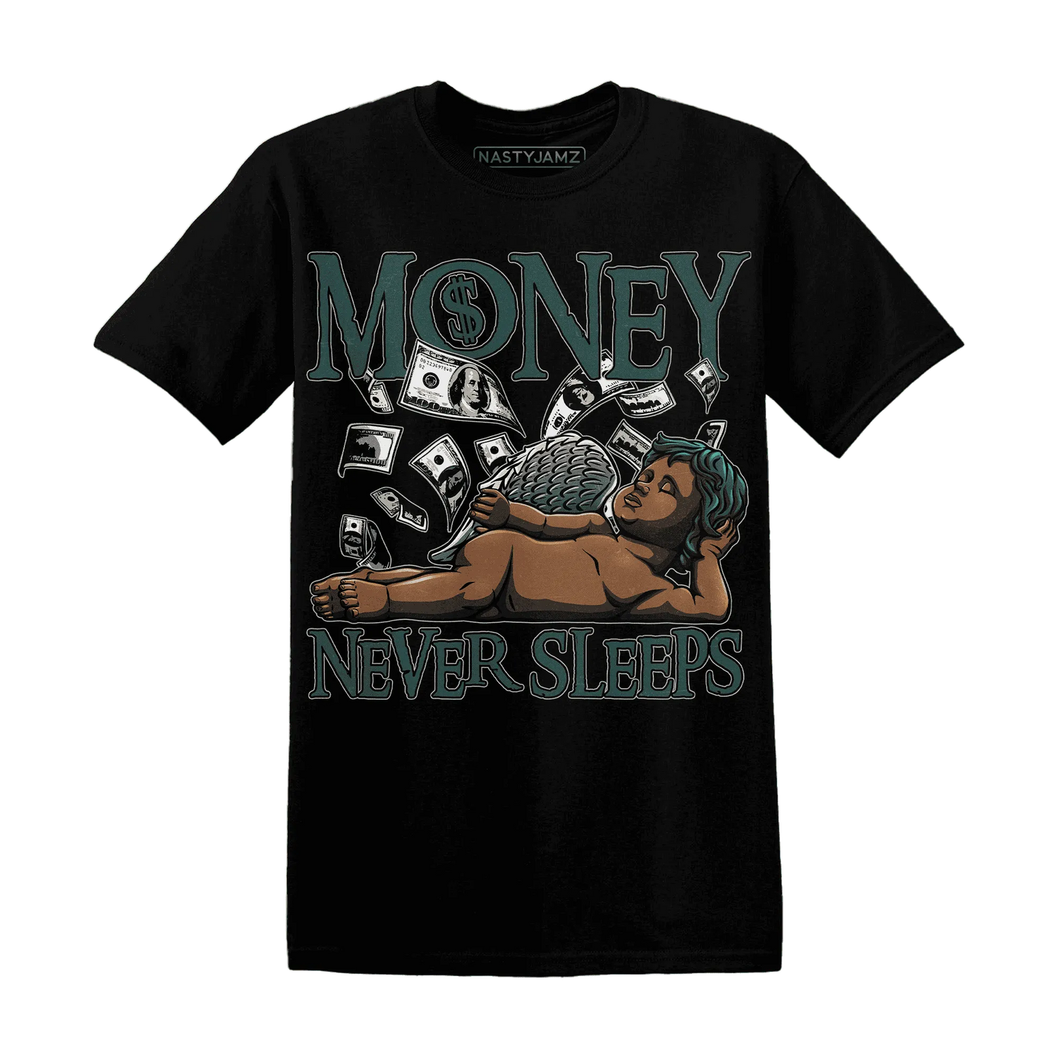 Oxidized-Green-4s-T-Shirt-Match-Money-Never-Sleeps