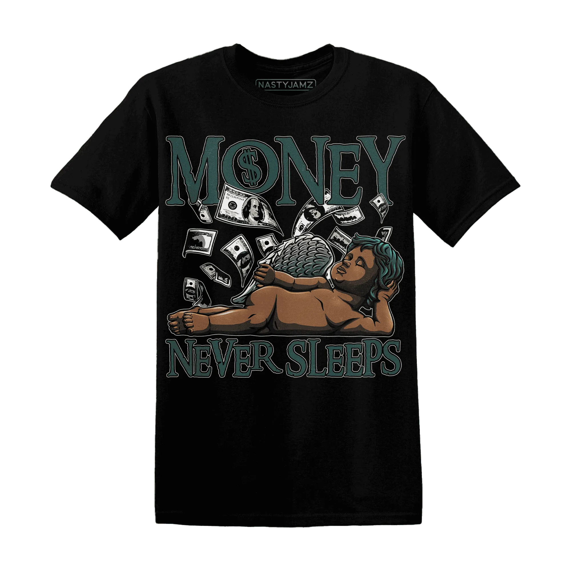 Oxidized-Green-4s-T-Shirt-Match-Money-Never-Sleeps