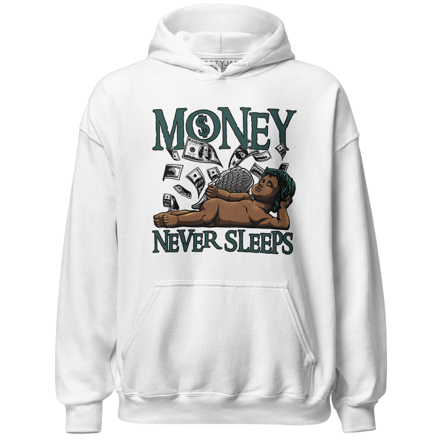Oxidized Green 4s Hoodie Match Money Never Sleeps - NastyJamz