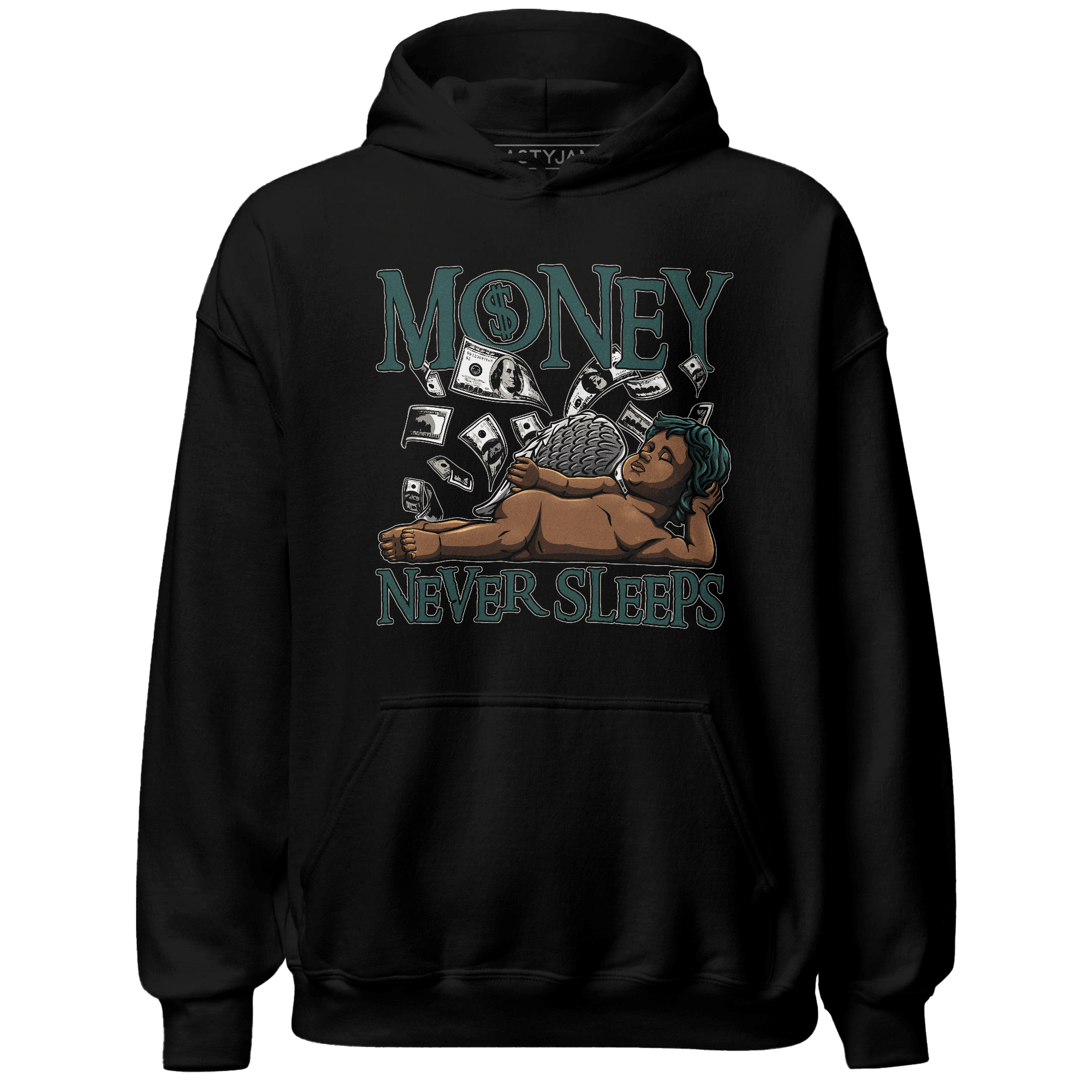 Oxidized Green 4s Hoodie Match Money Never Sleeps - NastyJamz
