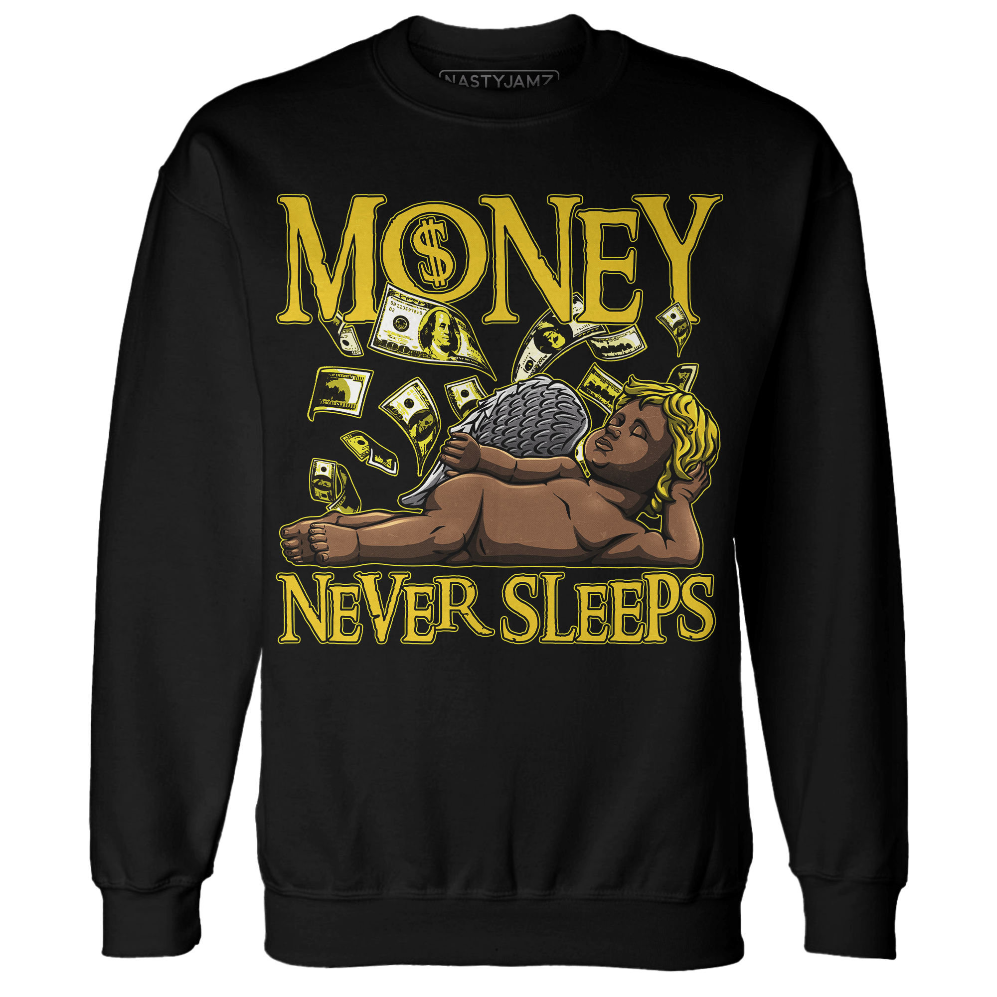 Vivid Sulfur 4s Sweatshirt Match Money Never Sleeps - NastyJamz