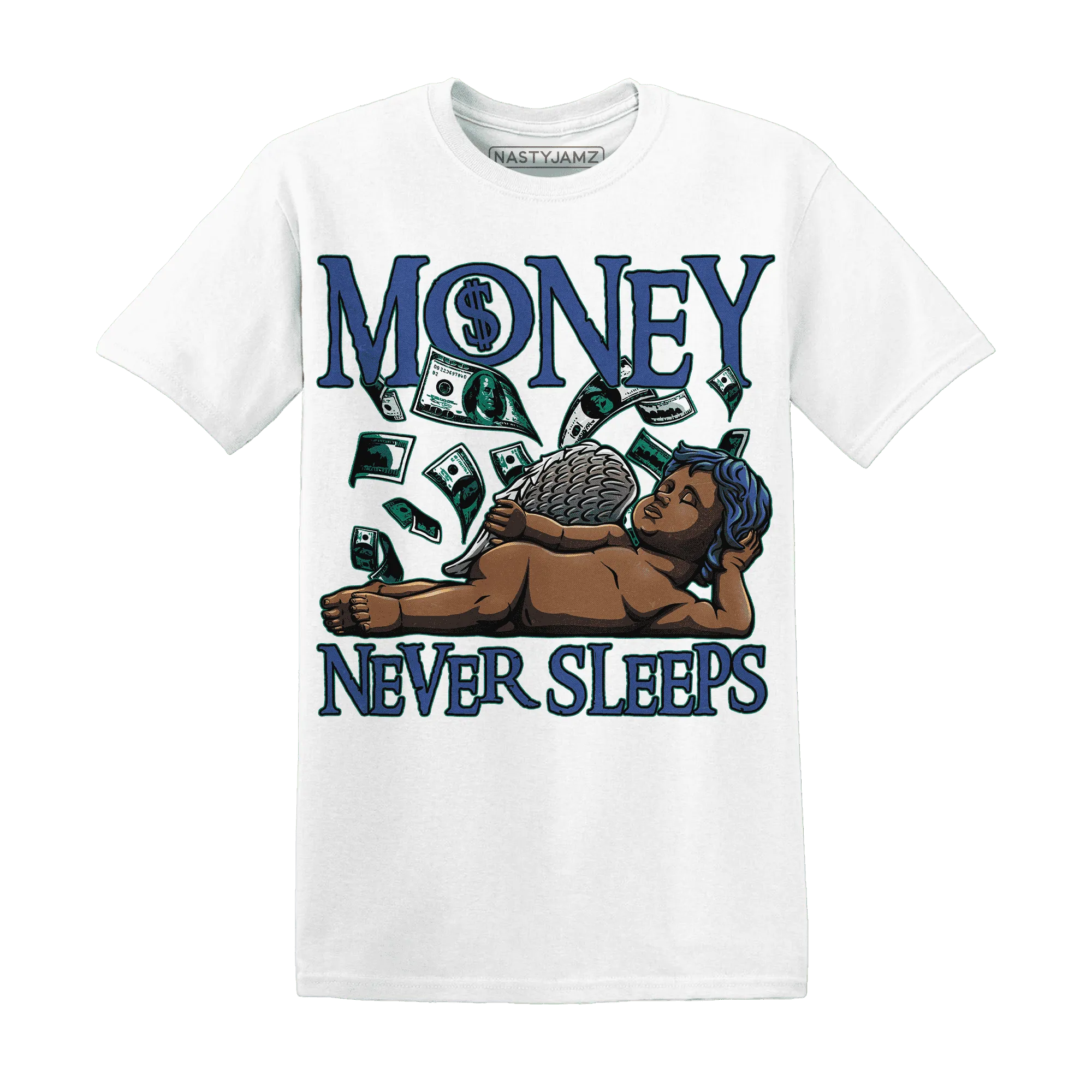 Dunk-Hyper-Royal-Malachite-NastyJamz-T-Shirt-Match-Money-Never-Sleeps