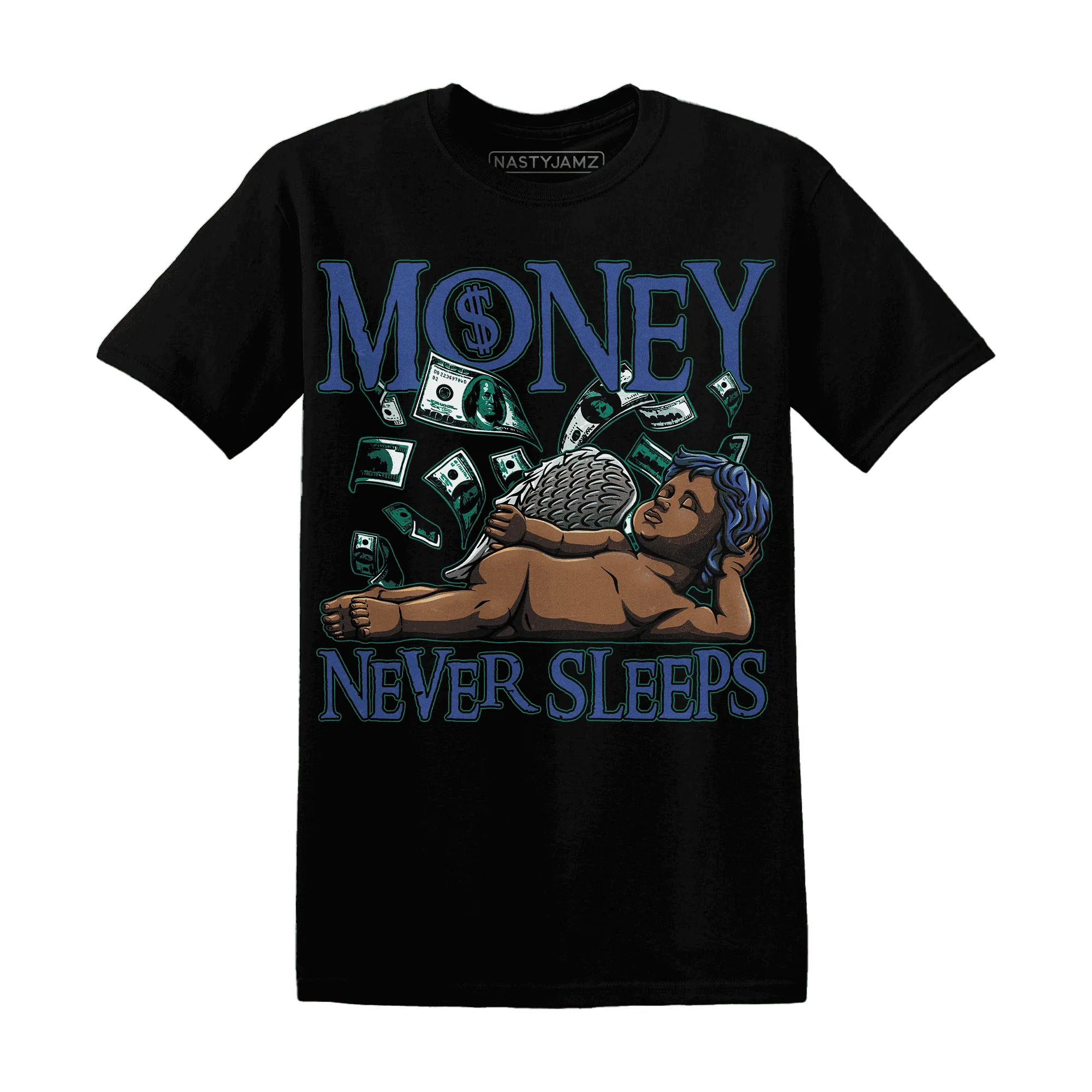 Dunk-Hyper-Royal-Malachite-NastyJamz-T-Shirt-Match-Money-Never-Sleeps