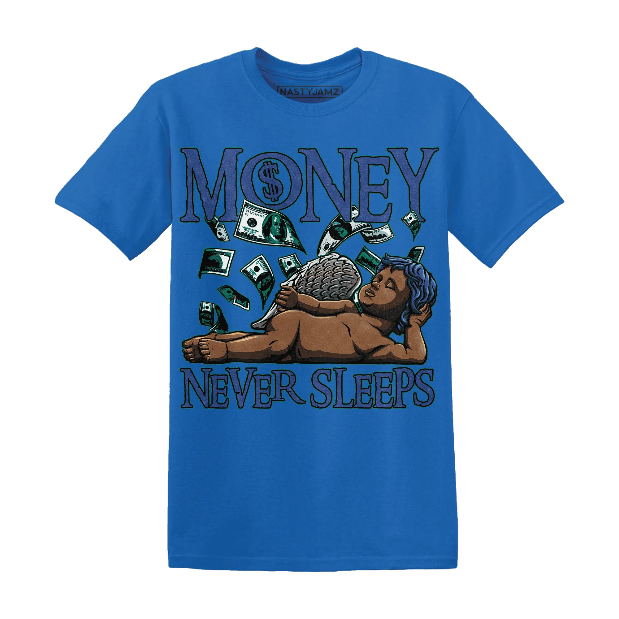 Dunk-Hyper-Royal-Malachite-NastyJamz-T-Shirt-Match-Money-Never-Sleeps