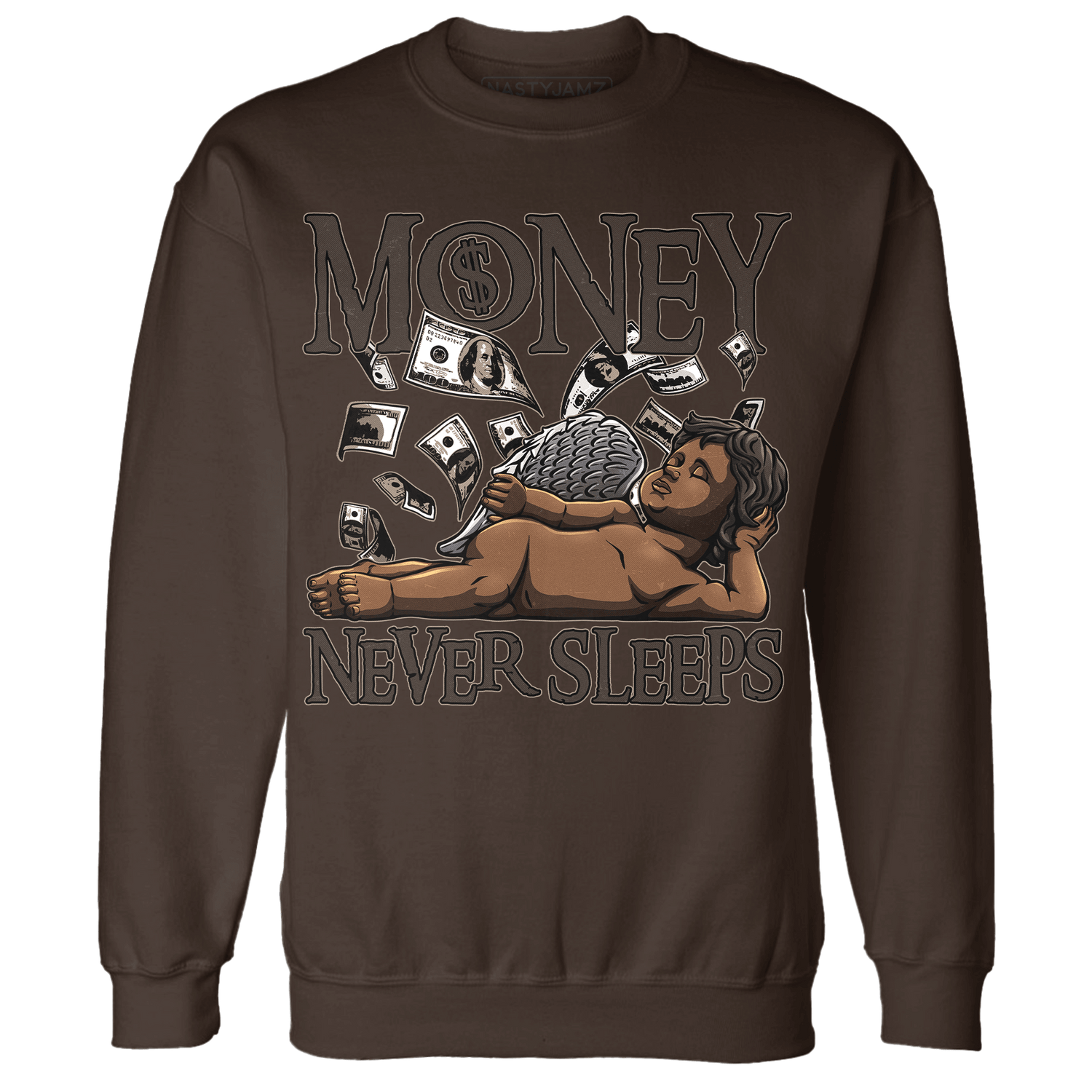 Dunk Low Baroque Brown Sweatshirt Match Money Never Sleeps - NastyJamz