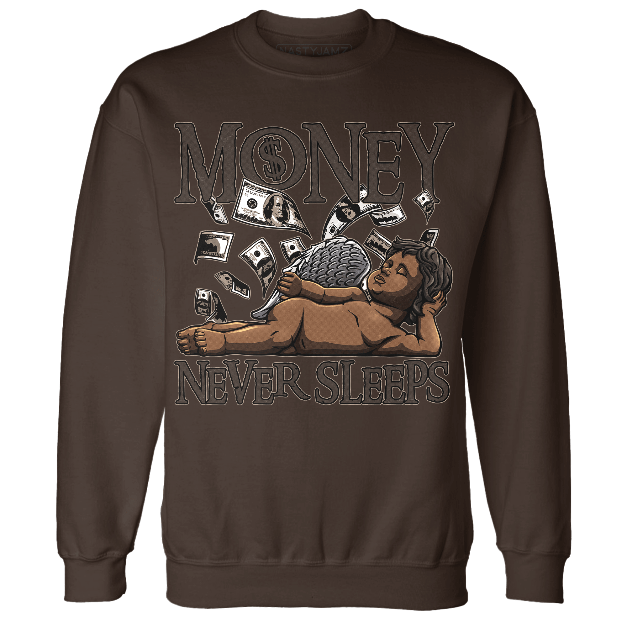 Dunk Low Baroque Brown Sweatshirt Match Money Never Sleeps - NastyJamz