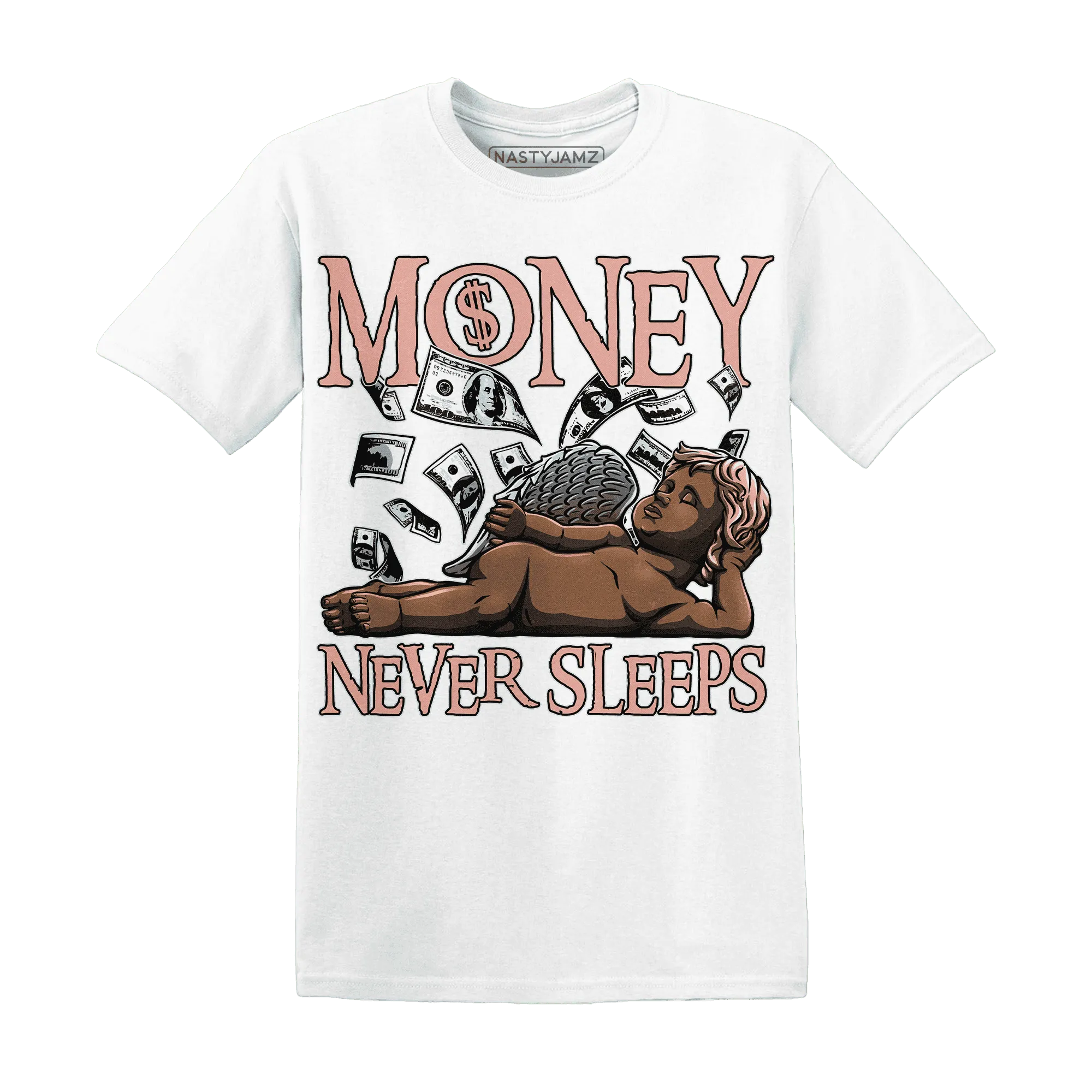 Dunk-Low-Glacier-Blue-Arctic-Orange-NastyJamz-T-Shirt-Match-Money-Never-Sleeps