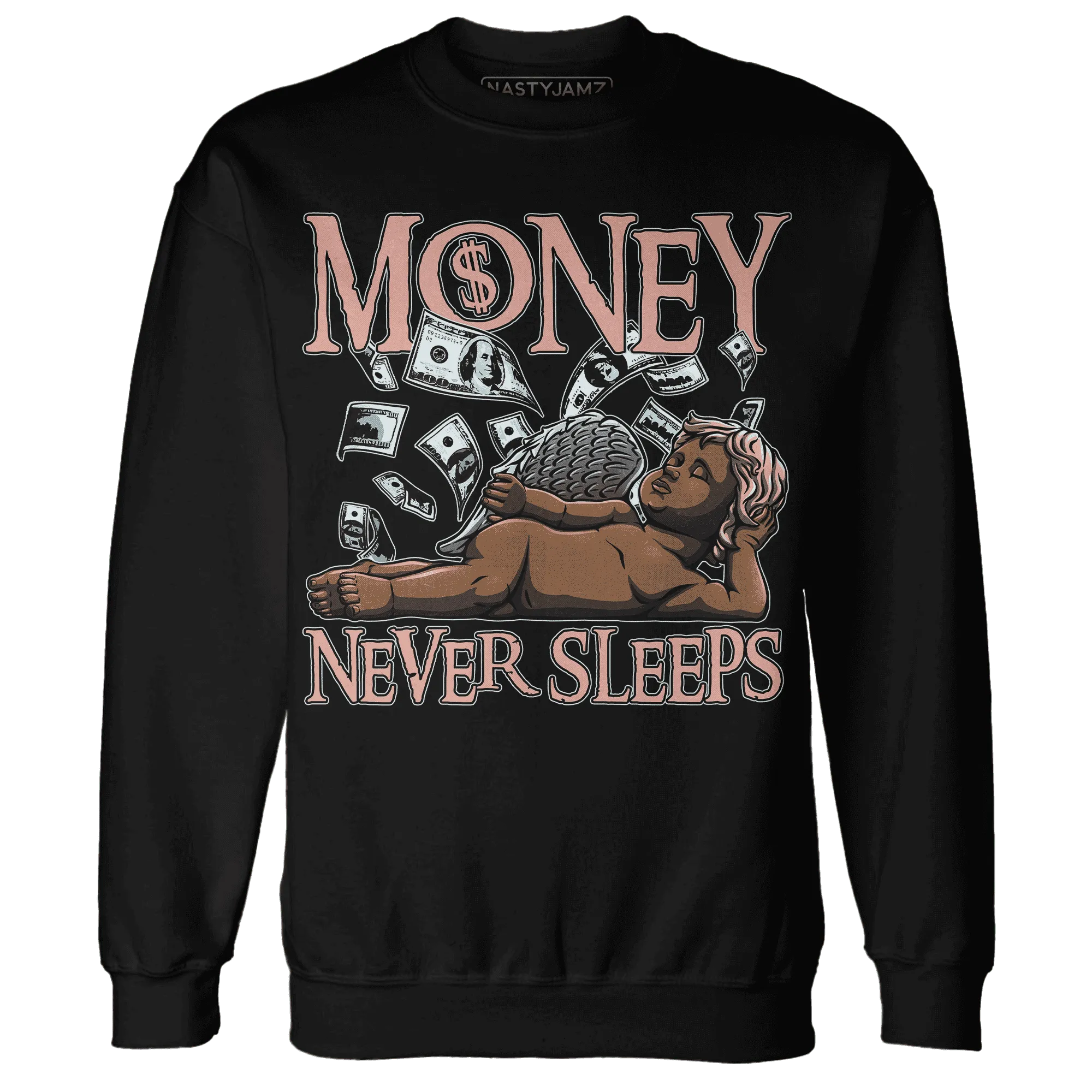 Dunk-Low-Glacier-Blue-Arctic-Orange-NastyJamz-Sweatshirt-Match-Money-Never-Sleeps