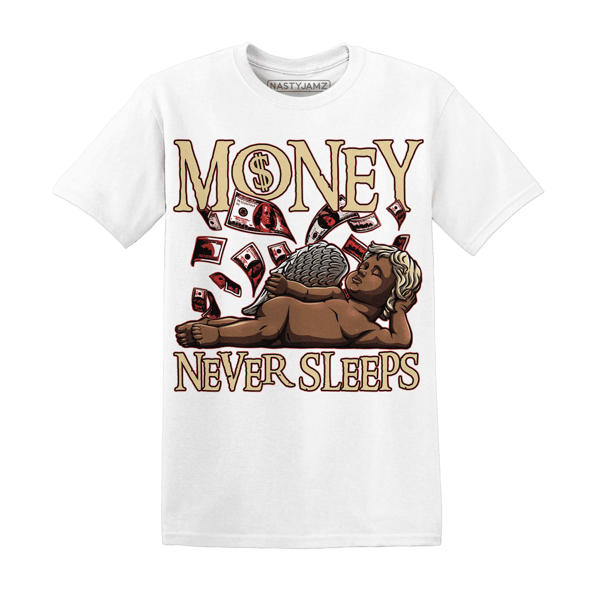 Dunk-Strawberry-Waffle-NastyJamz-T-Shirt-Match-Money-Never-Sleeps