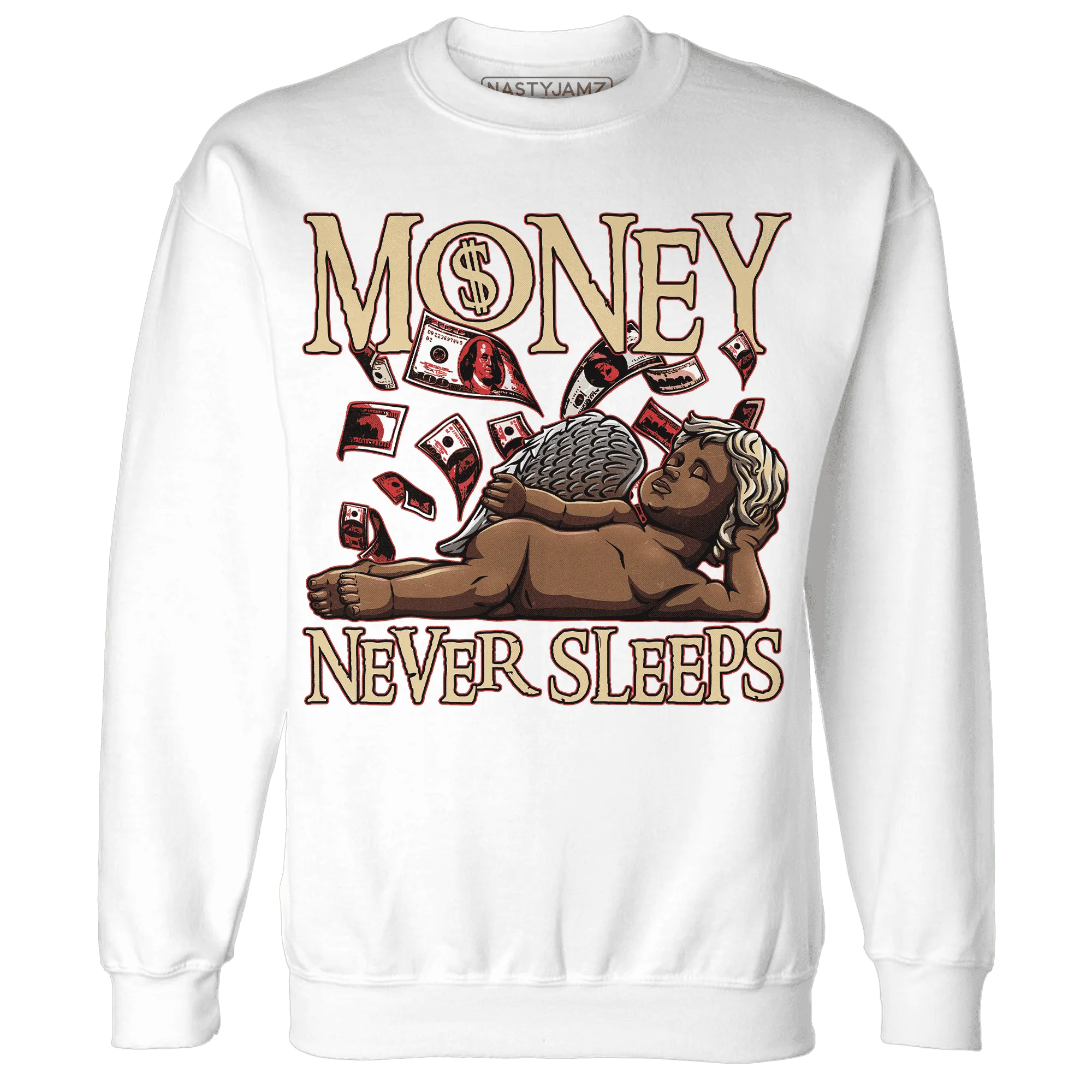 Dunk-Strawberry-Waffle-NastyJamz-Sweatshirt-Match-Money-Never-Sleeps