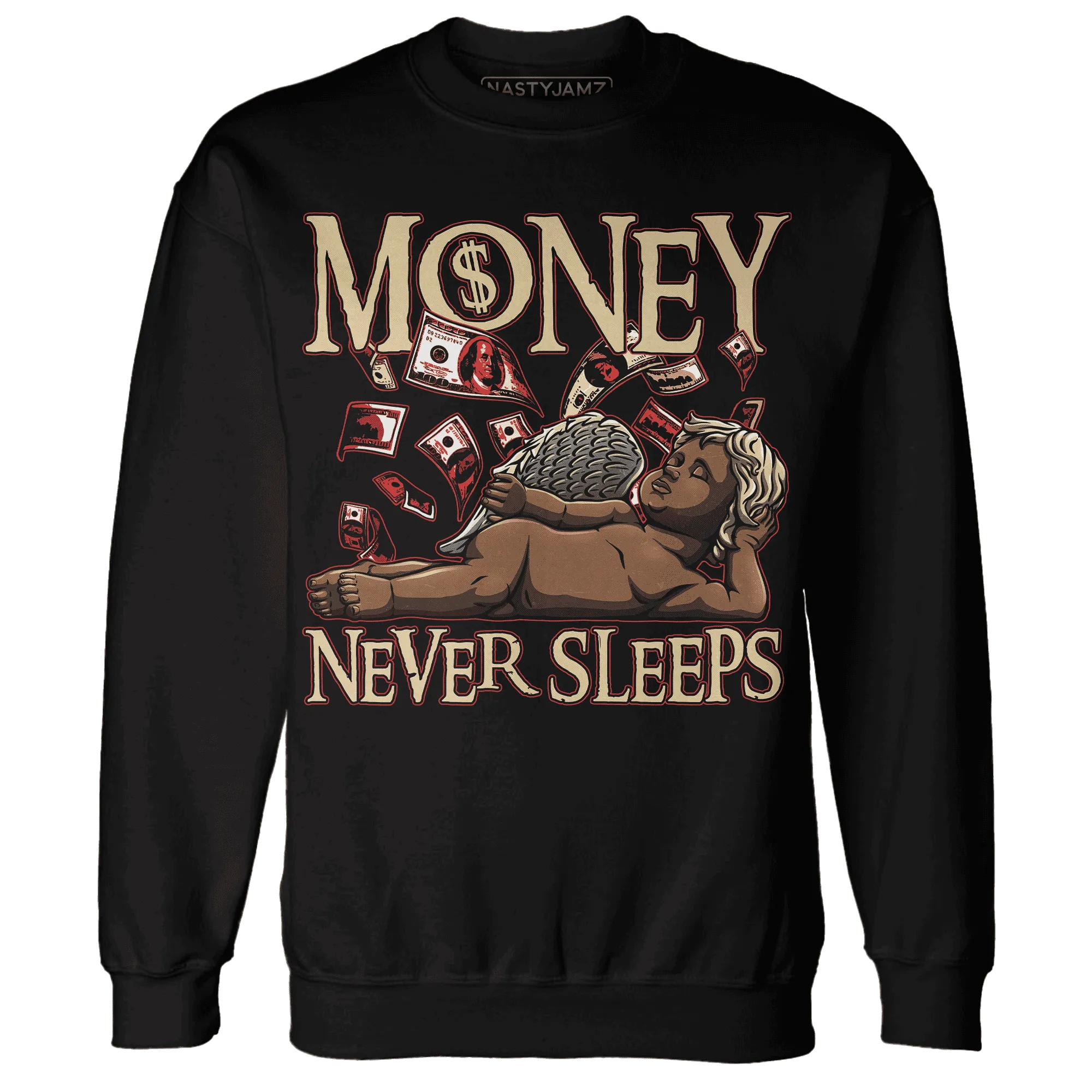 Dunk-Strawberry-Waffle-NastyJamz-Sweatshirt-Match-Money-Never-Sleeps