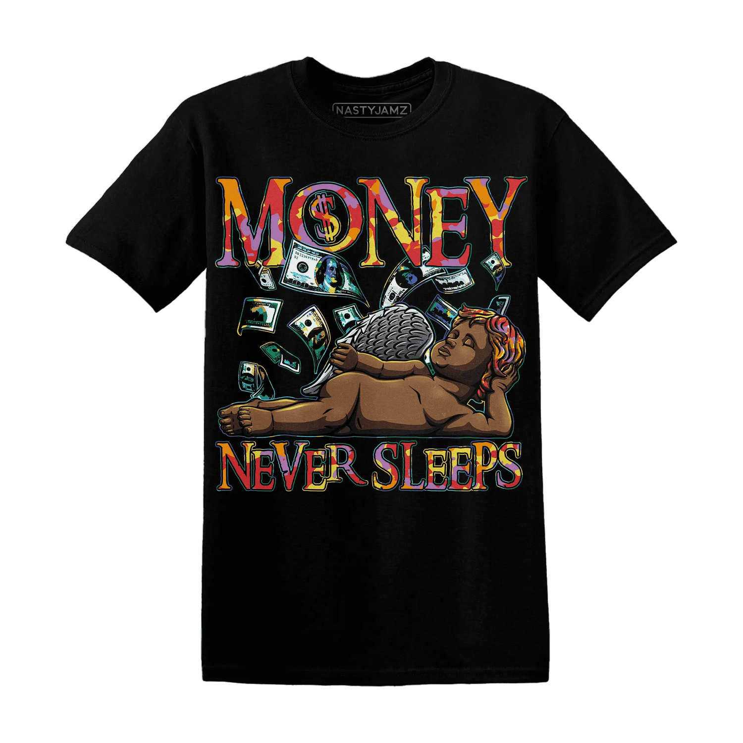 Mid-GS-Six-Championships-1s-T-Shirt-Match-Money-Never-Sleeps