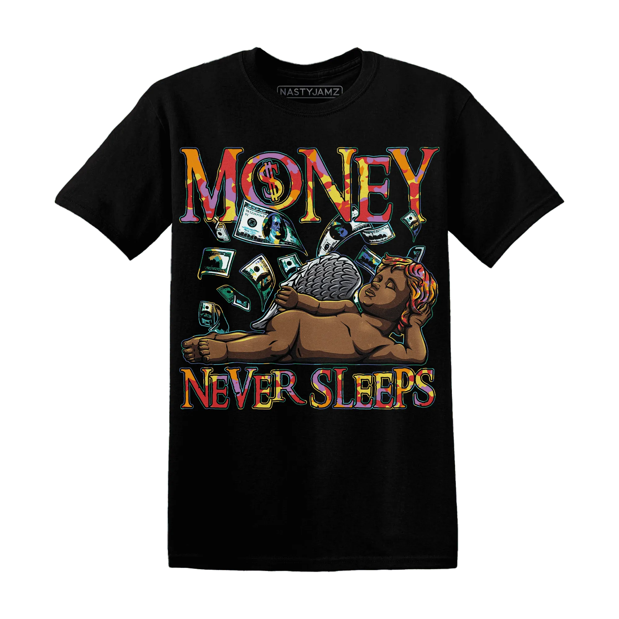 Mid-GS-Six-Championships-1s-T-Shirt-Match-Money-Never-Sleeps