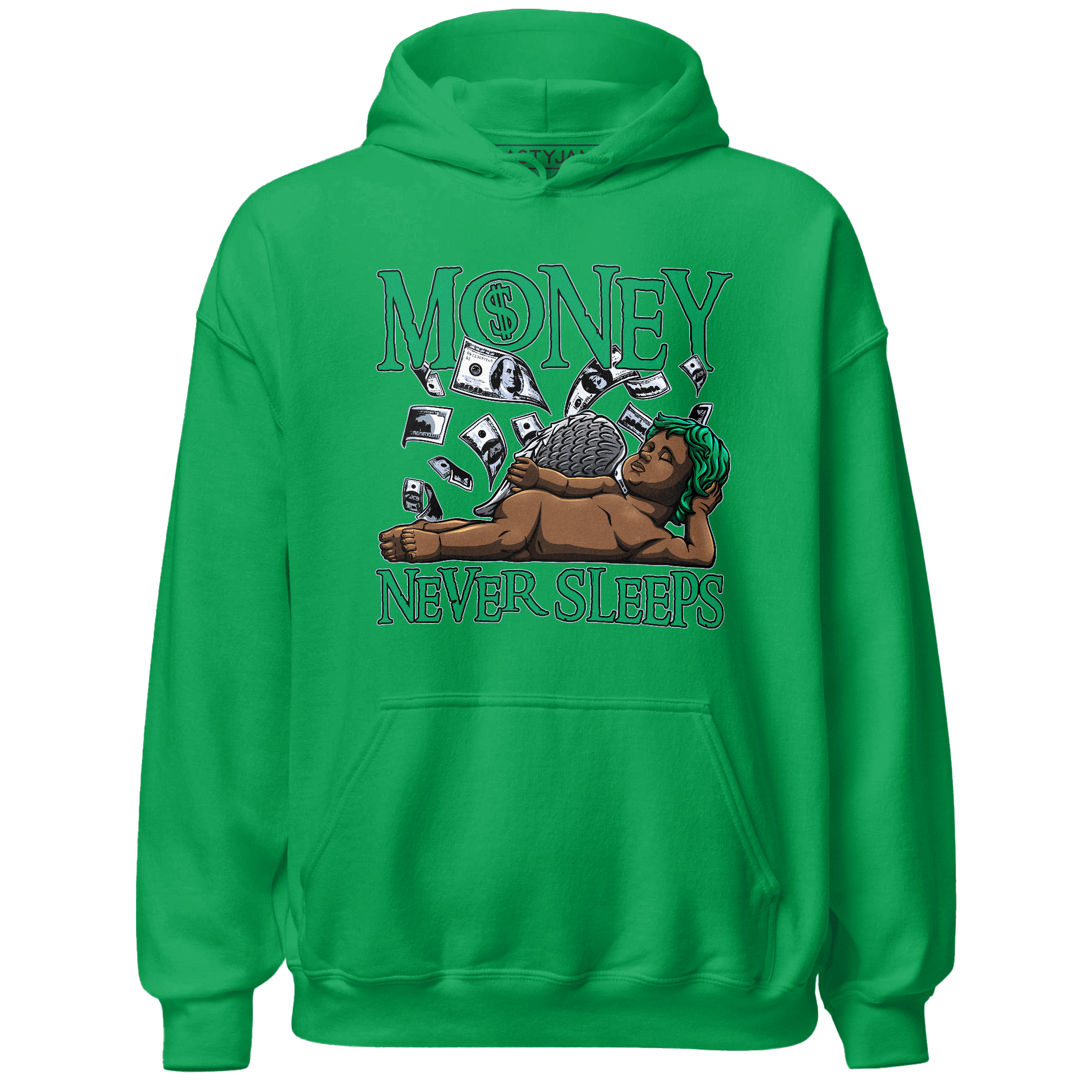 Lucky Green 5s Hoodie Match Money Never Sleeps - NastyJamz