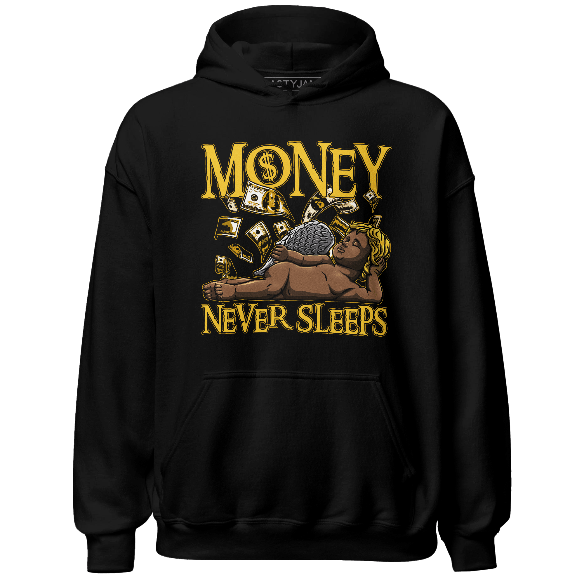 Yellow Ochre 6s Hoodie Match Money Never Sleeps - NastyJamz